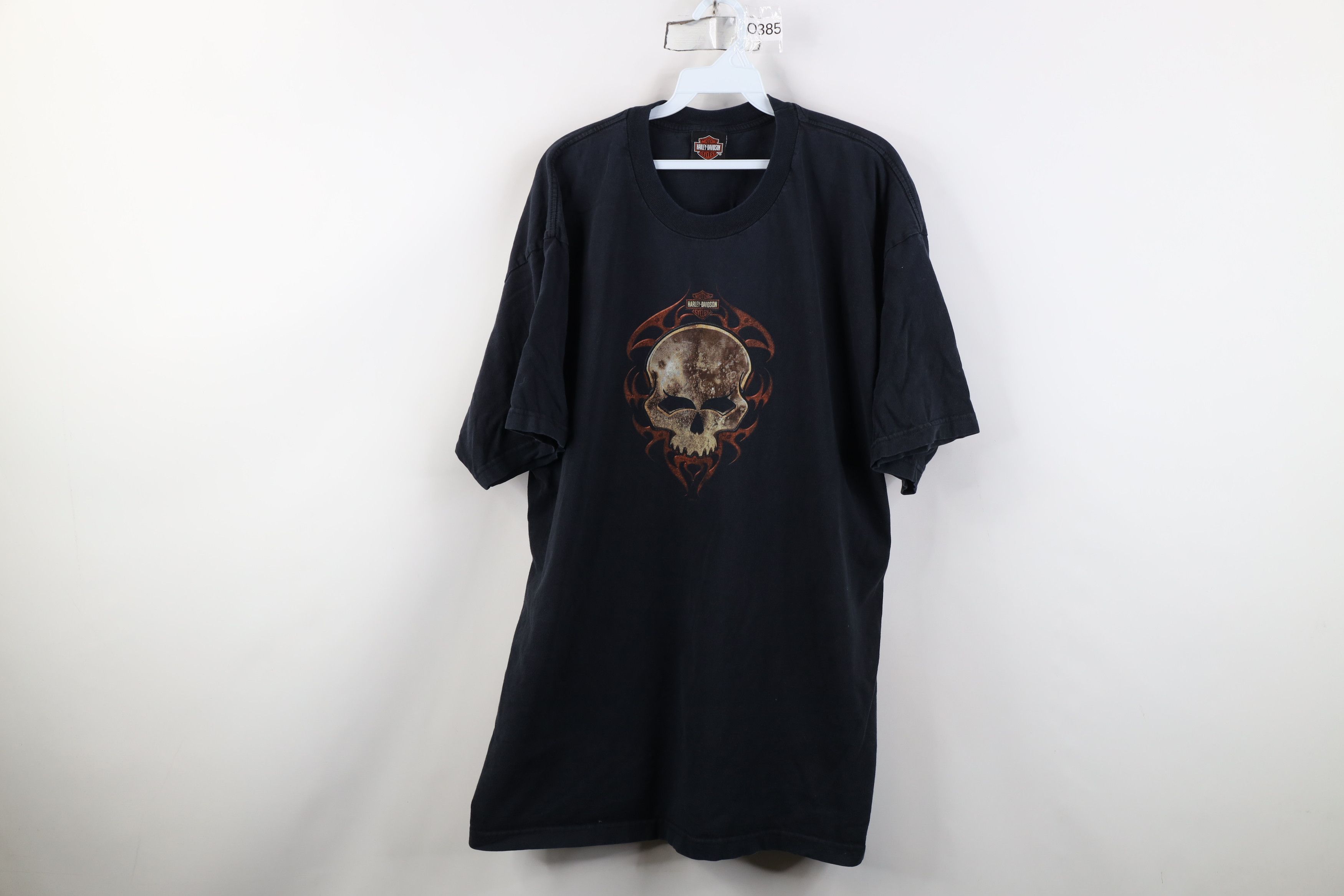 Harley Davidson Vintage Y2K 2004 Harley Davidson Fire Flames Skull T-Shirt Size US XXL / EU 58 / 5 - 1 Thumbnail