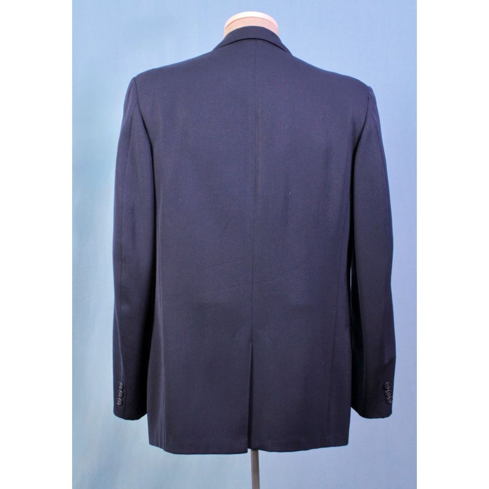 Vintage VINTAGE 50s Wool Suit Navy Blue 3 Button M Mens Size 40R - 5 Thumbnail