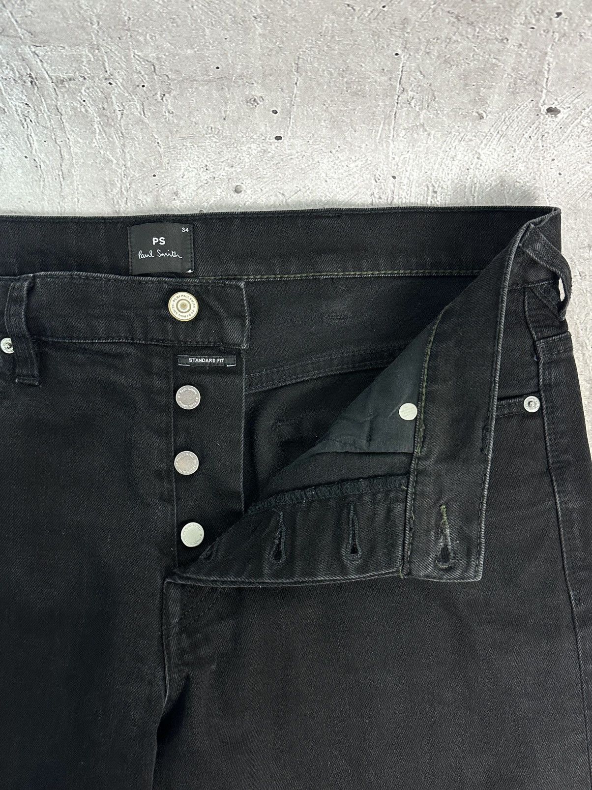Paul Smith Paul Smith Standard Fit Black Straight Cotton Men’s Jeans Size US 34 / EU 50 - 7 Thumbnail
