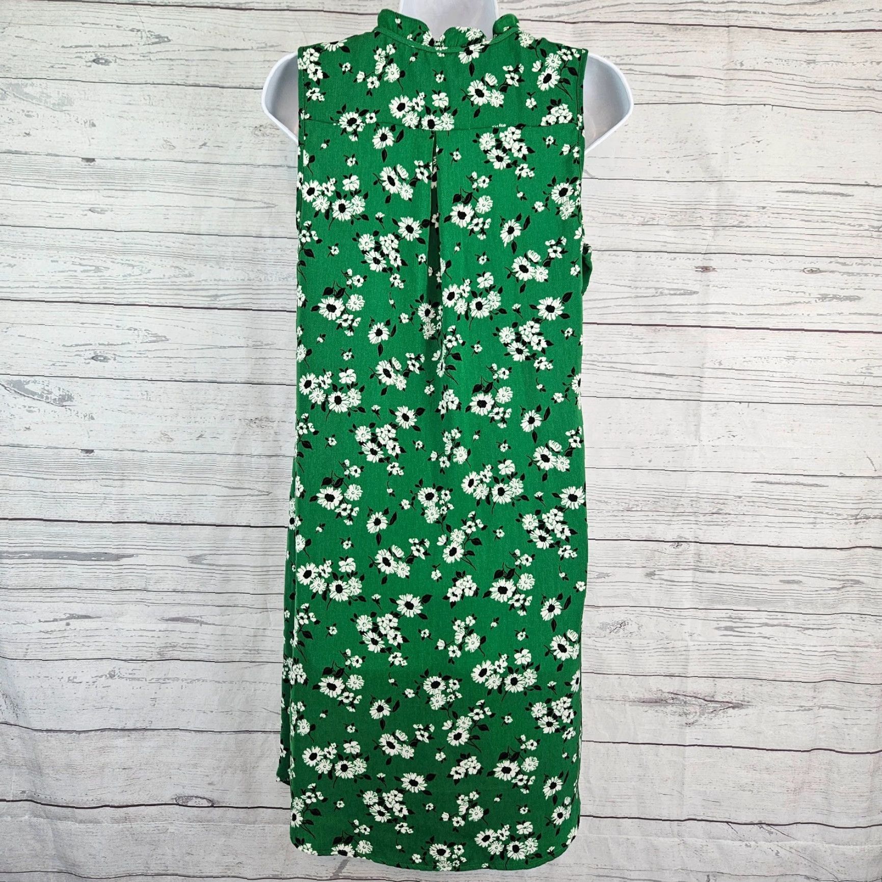 Vintage 41Hawthorn Womens Dress Sz Small Green White Floral Sleeveless V-Neck Knee Length A-Line Womens Size S / US 4 / IT 40 - 3 Thumbnail