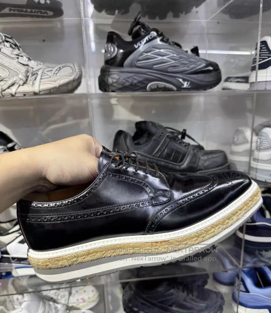 Prada Prada Classic Black Brogue Platform Shoes. Size US 10 / EU 43 - 1 Thumbnail