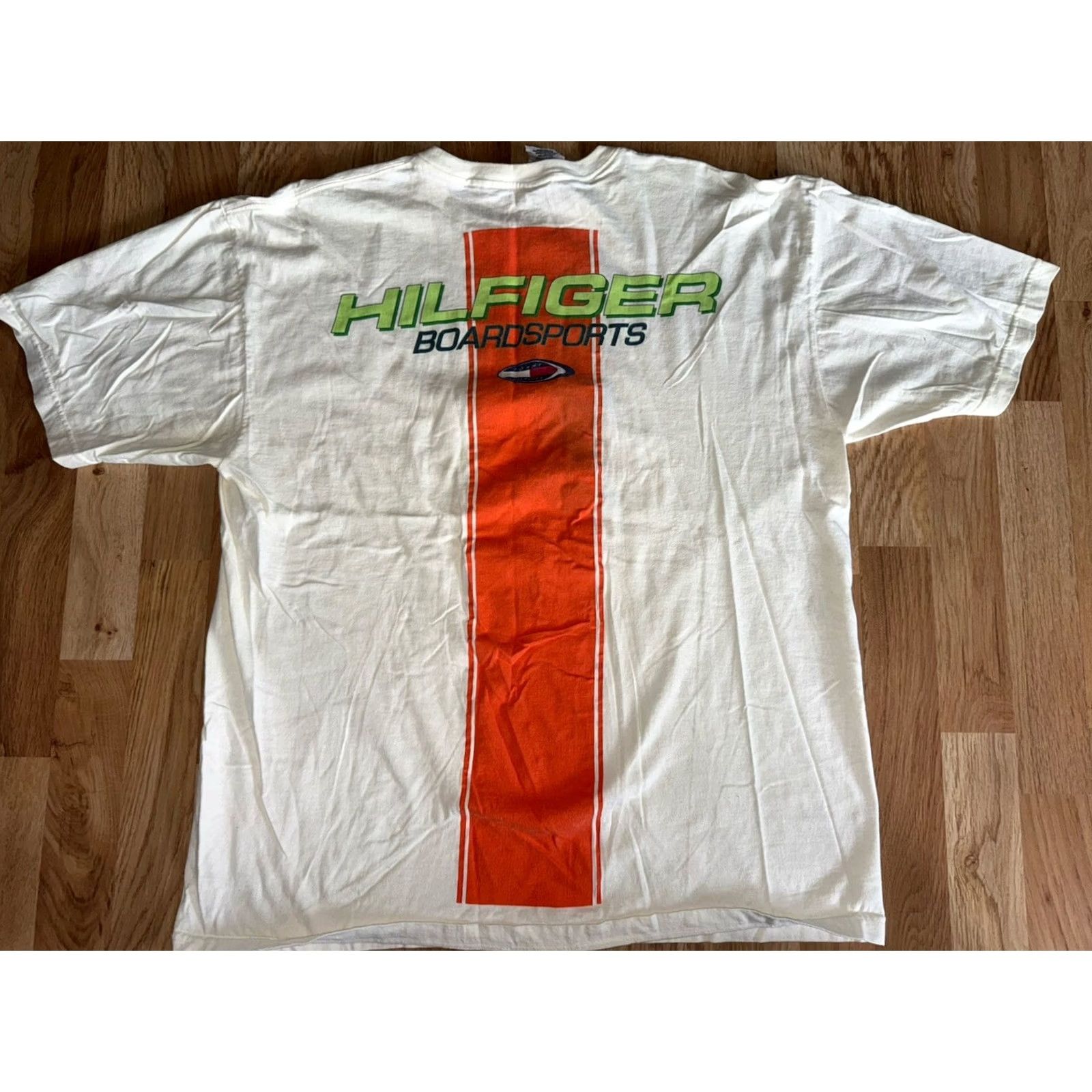 Tommy Hilfiger VINTAGE Tommy Hilfiger T Shirt Tommy Boardsports XL White 90s USA Mens Size US XL / EU 56 / 4 - 3 Thumbnail