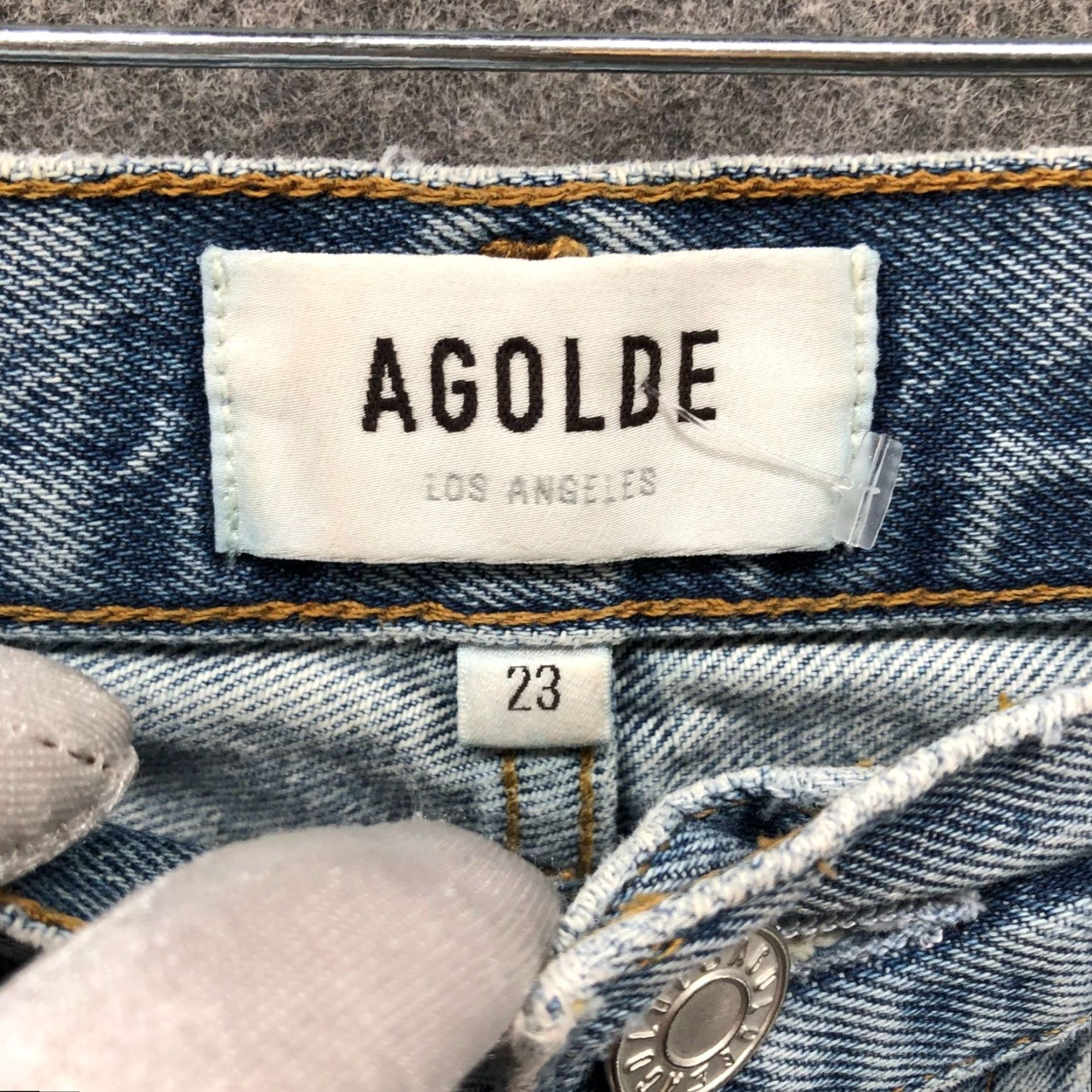 Agolde AGOLDE Riley High Rise Straight Crop Jean Womens 23 Escalate Light Wash Ripped Jeans Denim 5-Pocket Womens Size 40" / US 18 - 6 Thumbnail