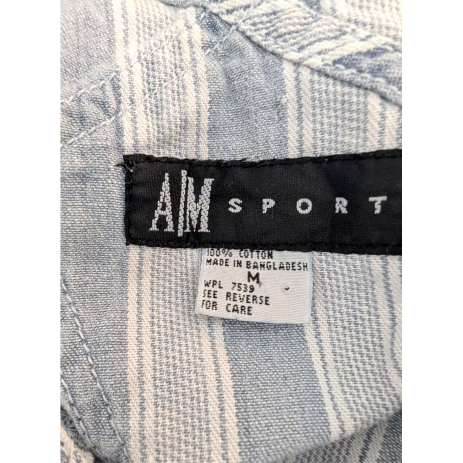 Vintage VINTAGE A/M Sport Romper Blue White Striped Sleeveless Button Front Size M Womens Shortall 90s Size 32" / US 10 / IT 46 - 7 Thumbnail