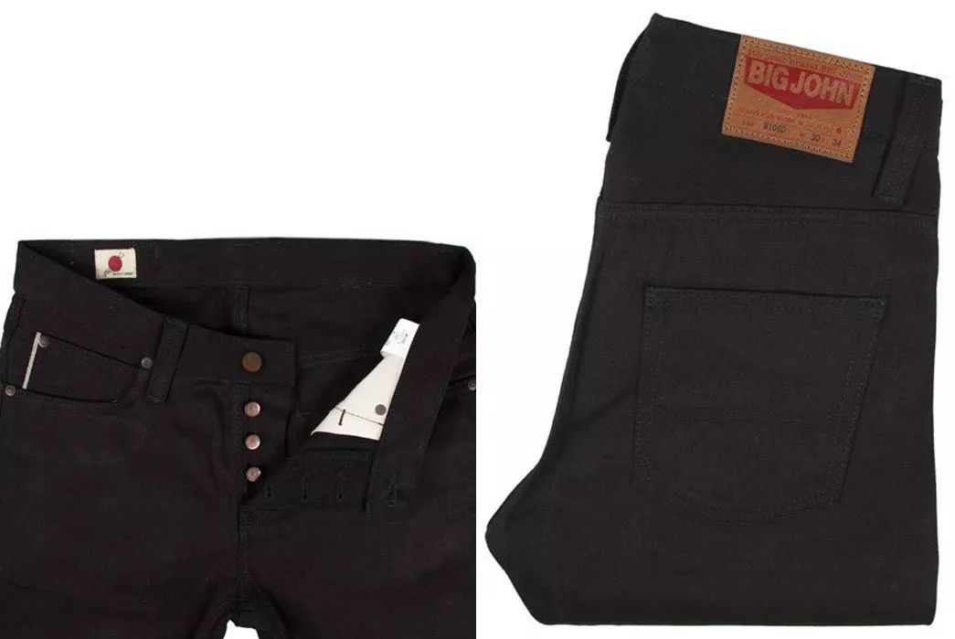 Big John × Japanese Brand Big John M106 Slim Tapered Leg Black Sulfur-Dyed Selvedge Size US 31 - 18 Thumbnail