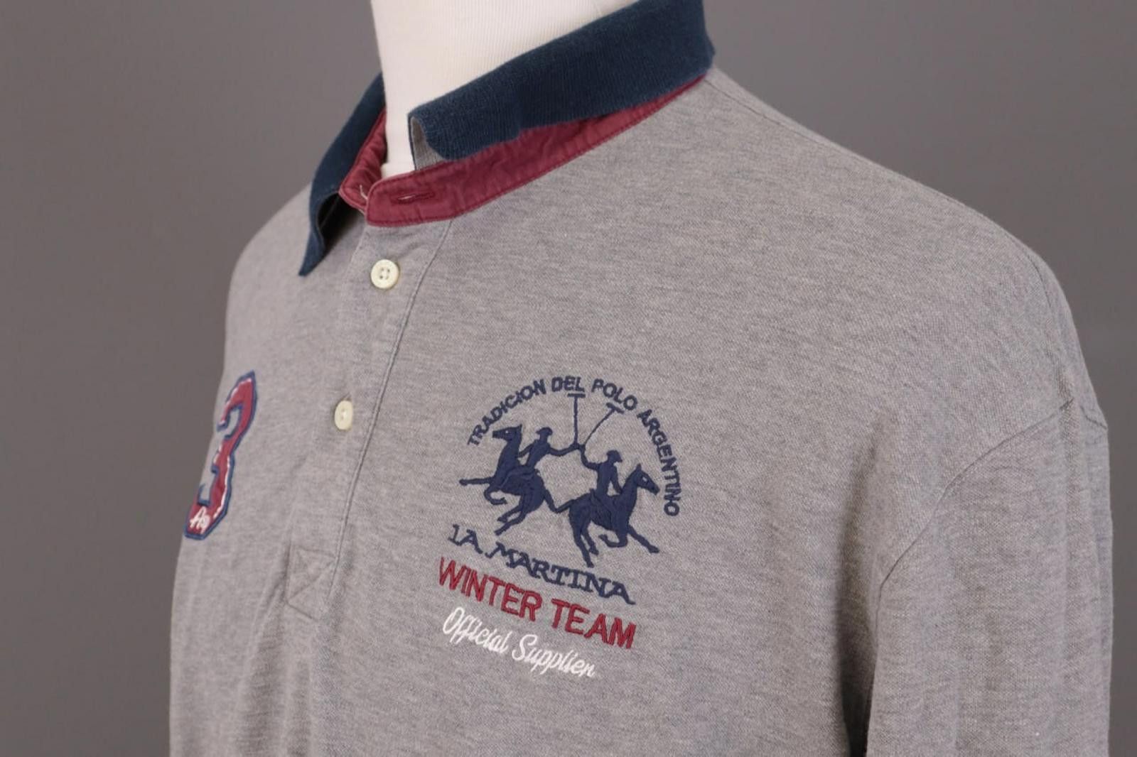 La Martina La Martina Buenos Aires Gray Winted Team Polo Shirt Size XXL Size US XXL / EU 58 / 5 - 10 Thumbnail