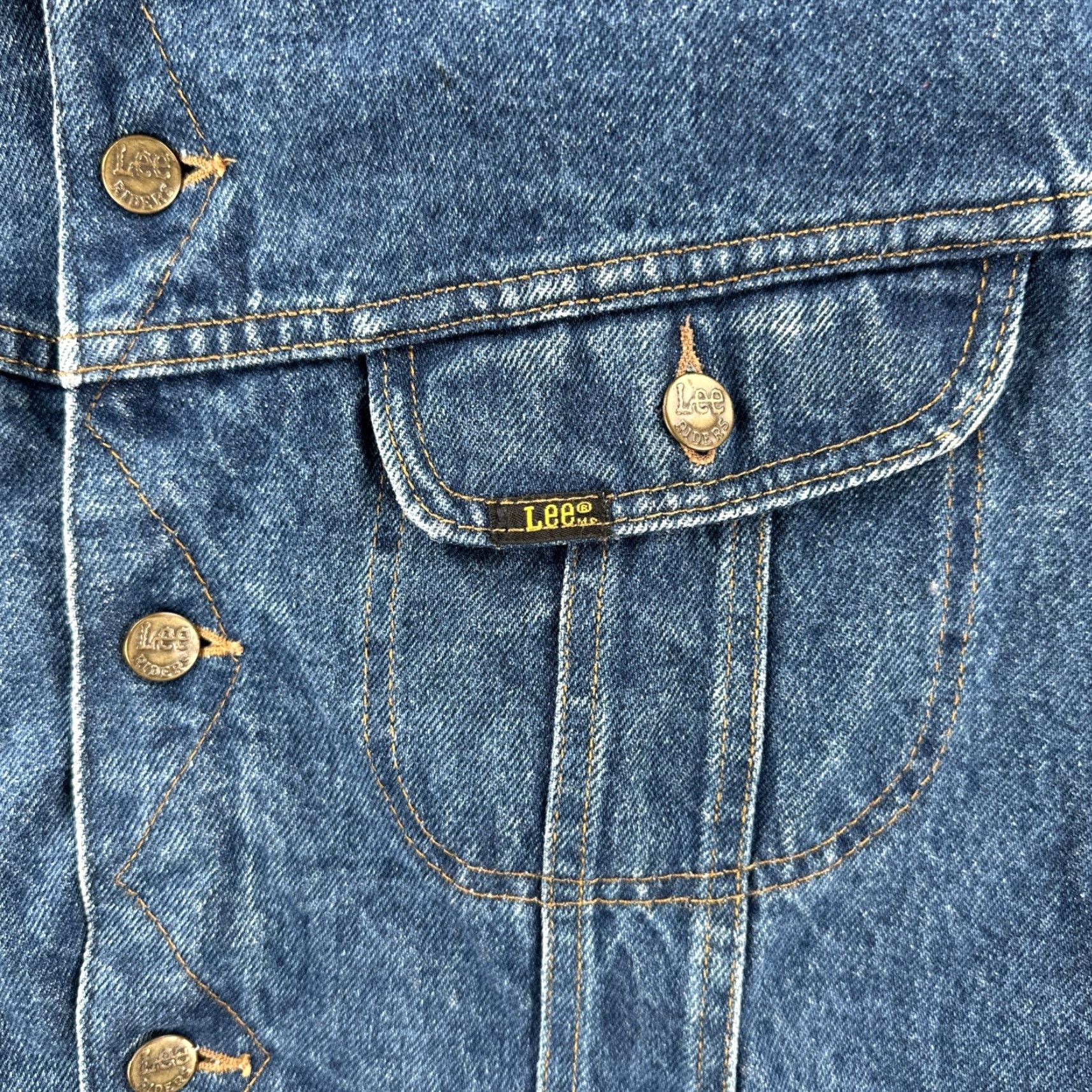 Lee VINTAGE Lee Storm Rider Blanket Lined Denim Jacket Mens XL Blue Denim Jacket Western Wear US Made 1970s Mens Size US XL / EU 56 / 4 - 6 Thumbnail