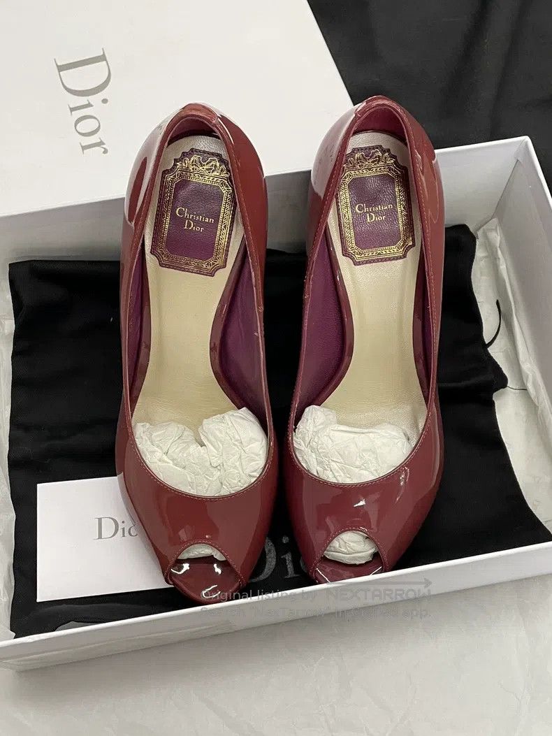 Dior Dior Red patent leather fish mouth high heels Size US 6.5 / IT 36.5 - 2 Thumbnail