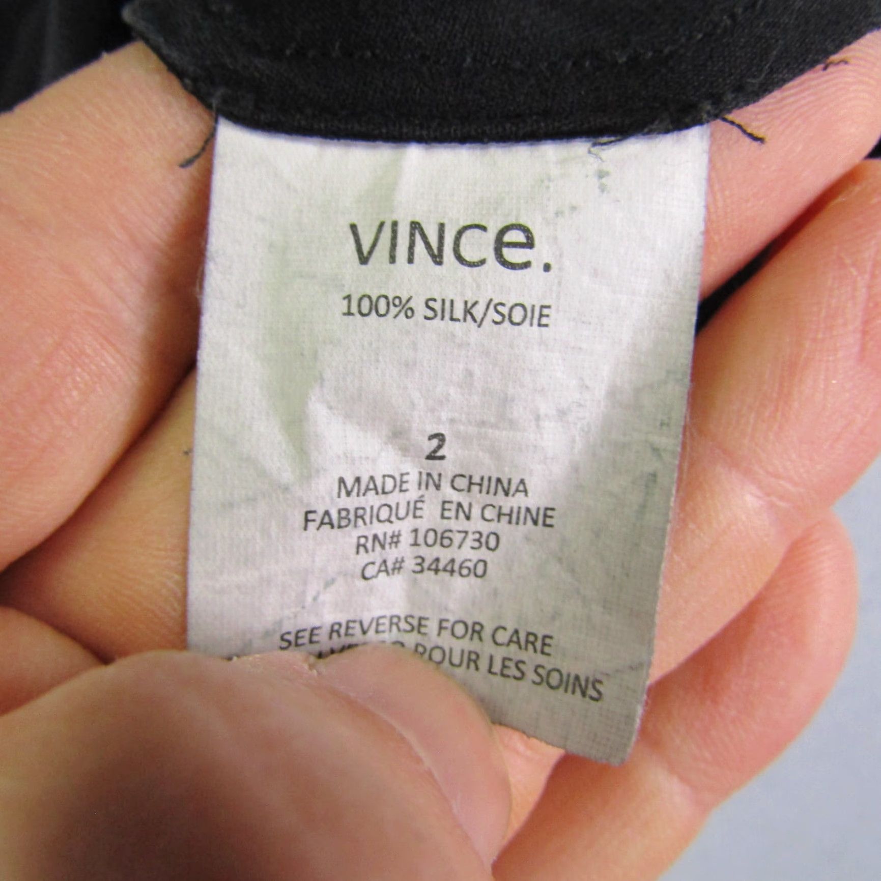 Vince VINTAGE Vince Silk Button-Up Tunic Shirt Womens Size 2 Black Long Sleeve Classic Size XS / US 0-2 / IT 36-38 - 4 Thumbnail