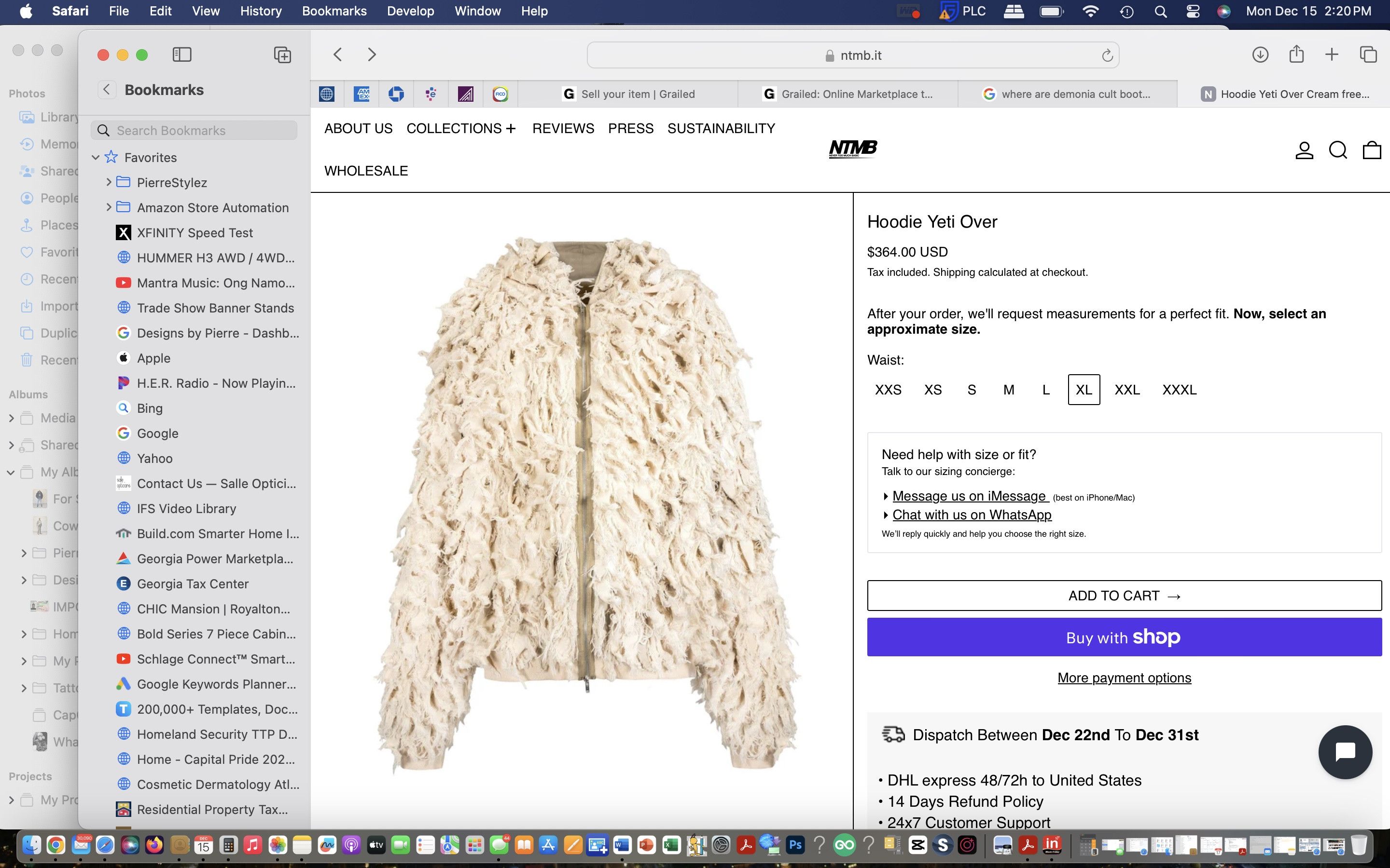 Other NTMB Custom Cropped Beige Oversized Yeti Over Hoodie Size US XL / EU 56 / 4 - 8 Thumbnail