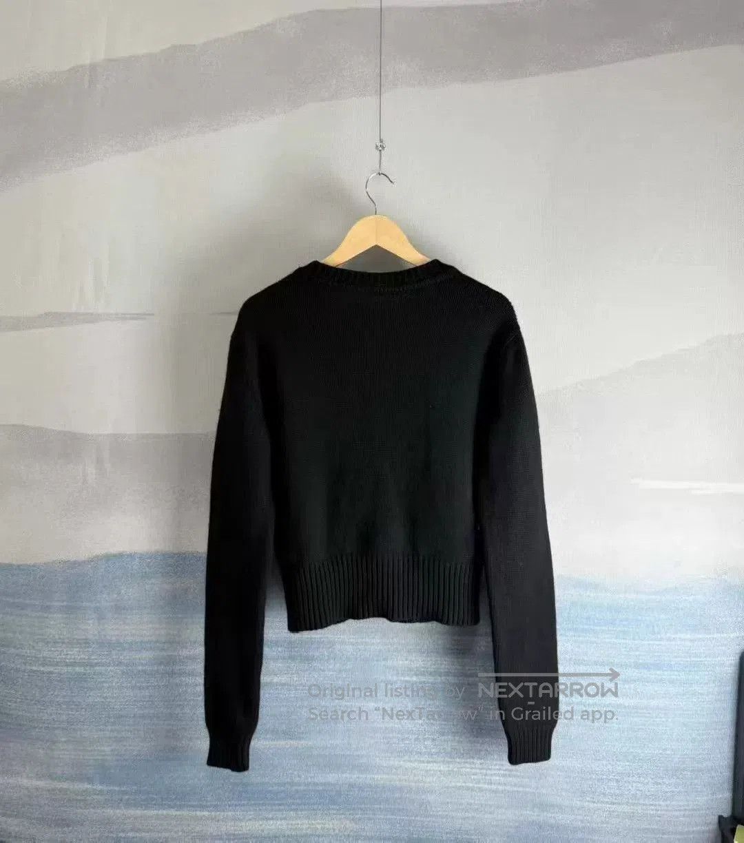 Saint Laurent Paris Saint Laurent Black Sequin Logo Cardigan. Size XS / US 0-2 / IT 36-38 - 3 Thumbnail