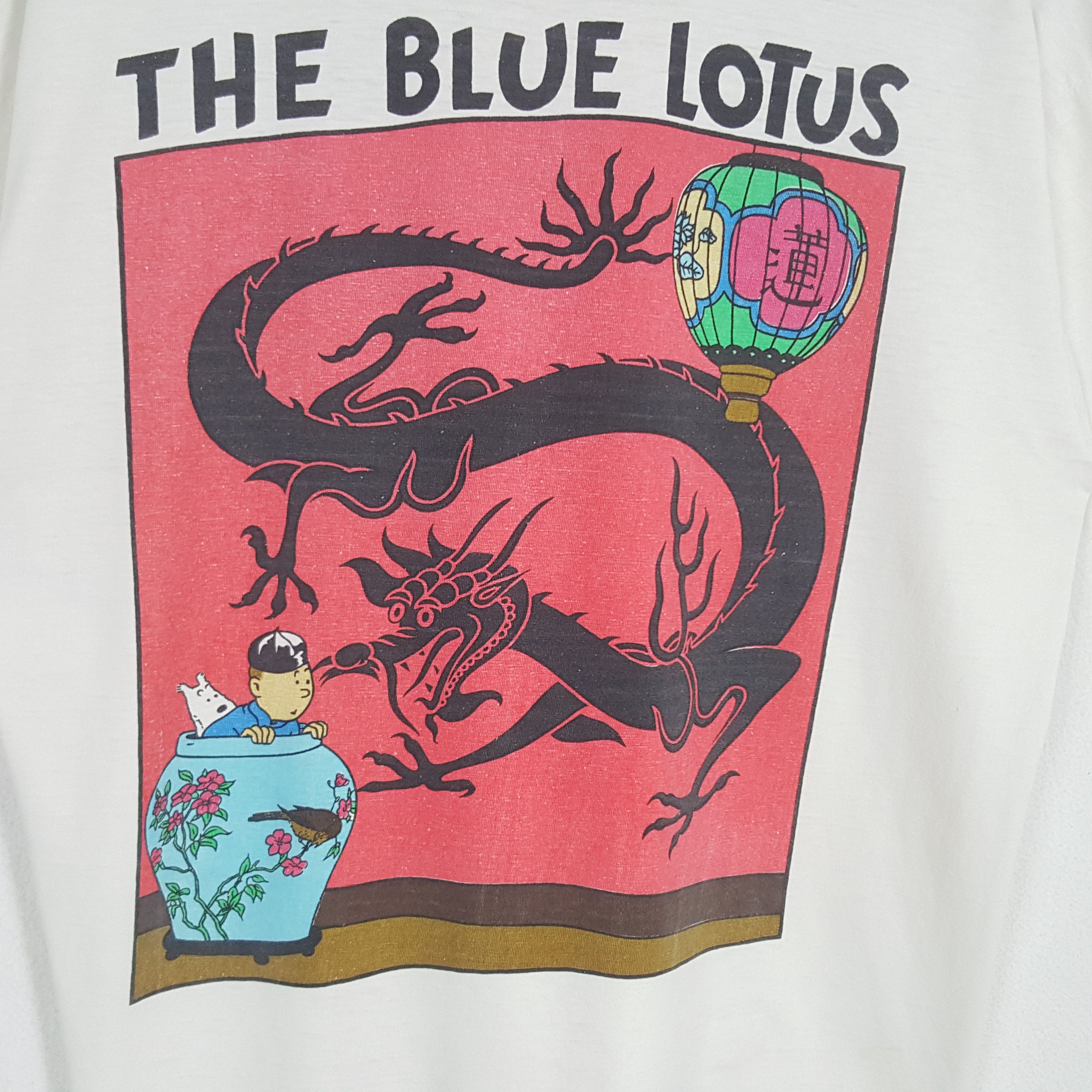 Vintage Vintage Tintin The Blue Lotus Tshirt Size US L / EU 52-54 / 3 - 2 Thumbnail