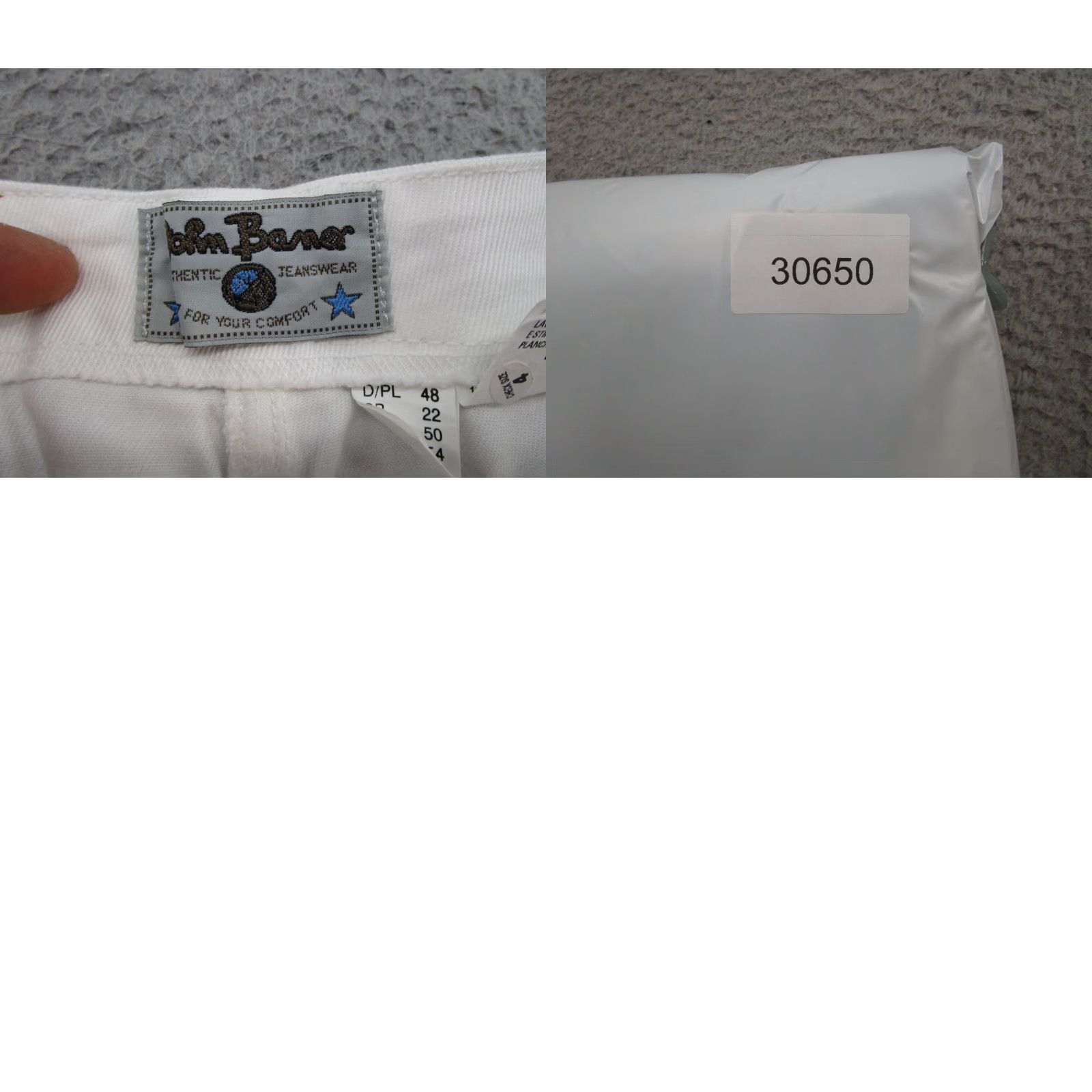 Denime VINTAGE 90s John Baner White Denim Jeans Women's Plus Size 18 Elastic Waist Straight Denim Jeans Womens, 90s Theme Size 40" / US 18 - 10 Thumbnail