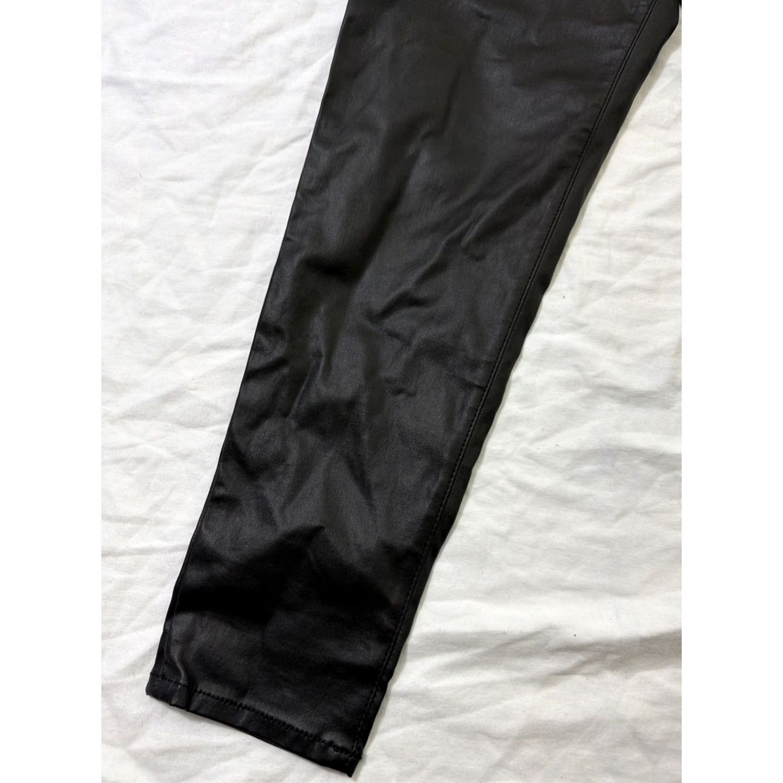 Sanctuary SOCIAL STANDARD by SANCTUARY Mid-Rise Ankle Skinny Coated Pants Black 12 Women Size 34" / US 12 / IT 48 - 3 Thumbnail