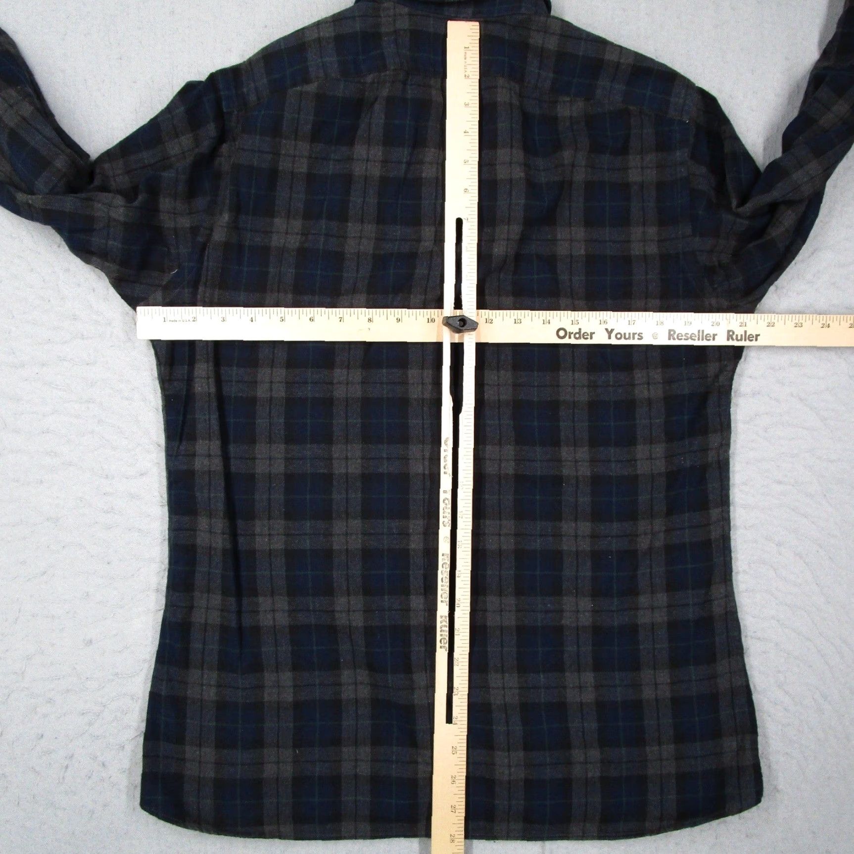 Vintage Tailors Keep San Francisco Men Plaid Flannel Shirt Navy Grey Made in USA Bespoke Size US M / EU 48-50 / 2 - 5 Thumbnail