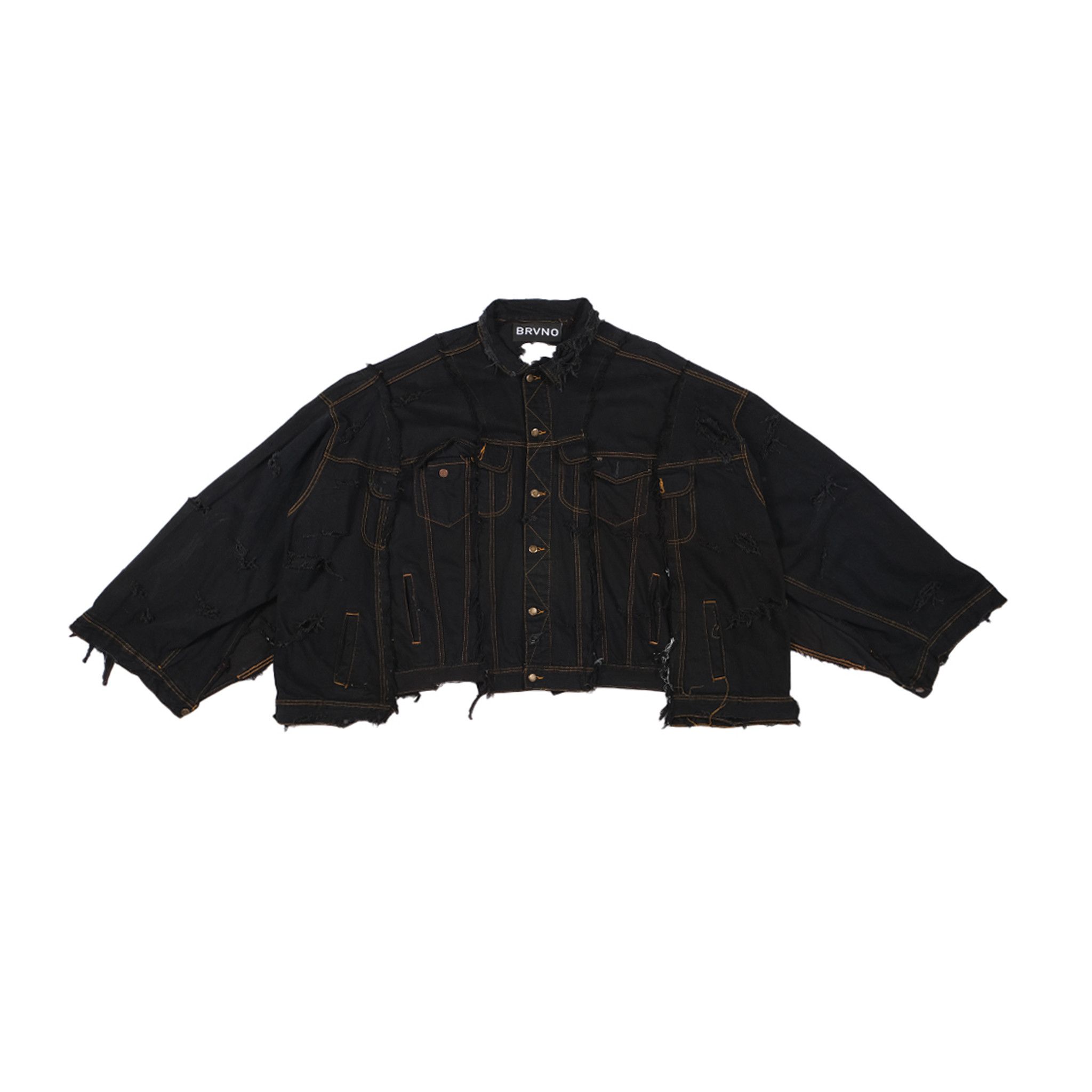 Japanese Brand BRVNO OVERSIZE DISTRESSED DENIM JACKET Size US XXL / EU 58 / 5 - 1 Thumbnail