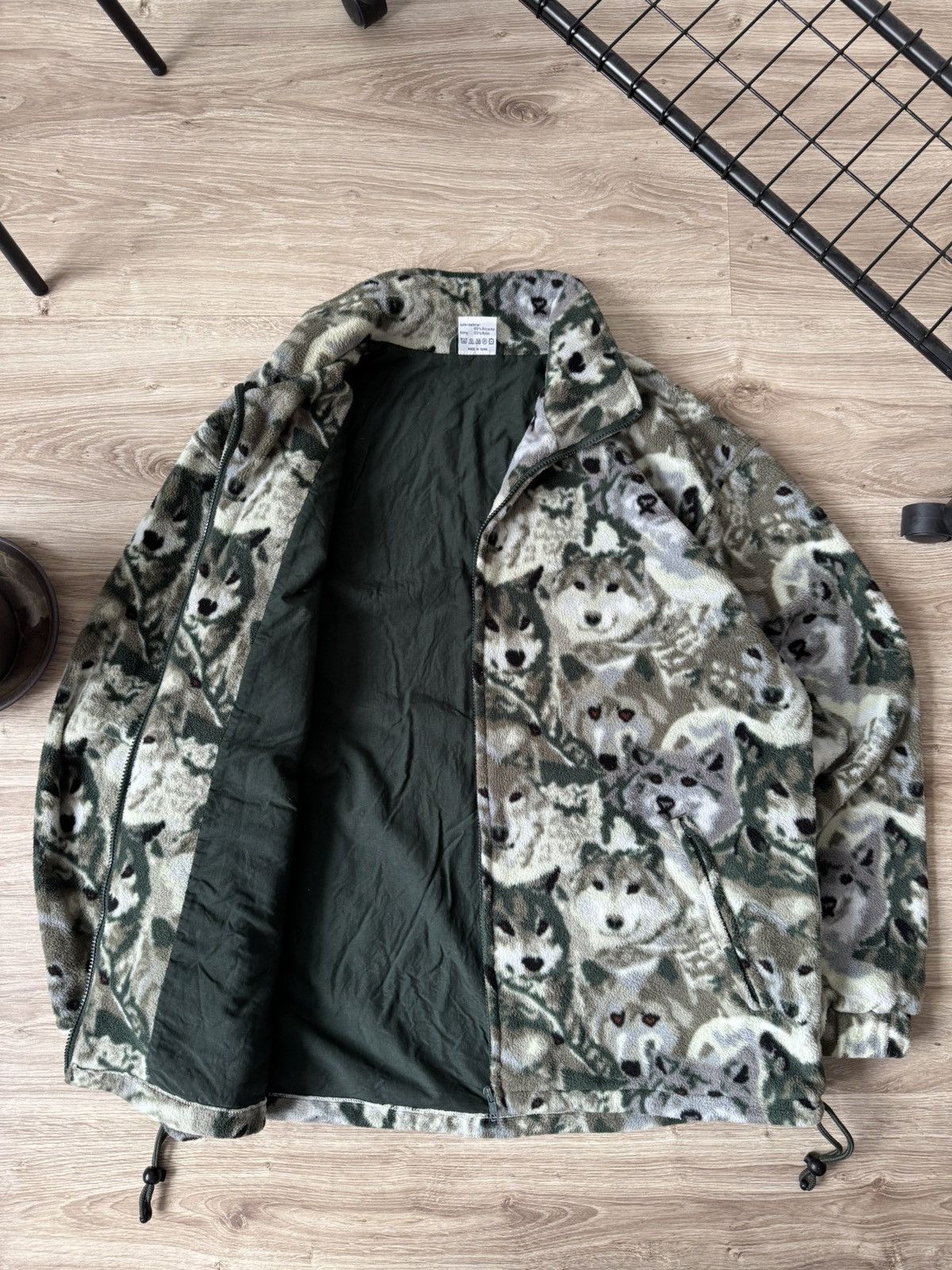 Other Vintage Y2K Animal Wolf Print Outdoor Fleece Jacket Size US XL / EU 56 / 4 - 5 Thumbnail