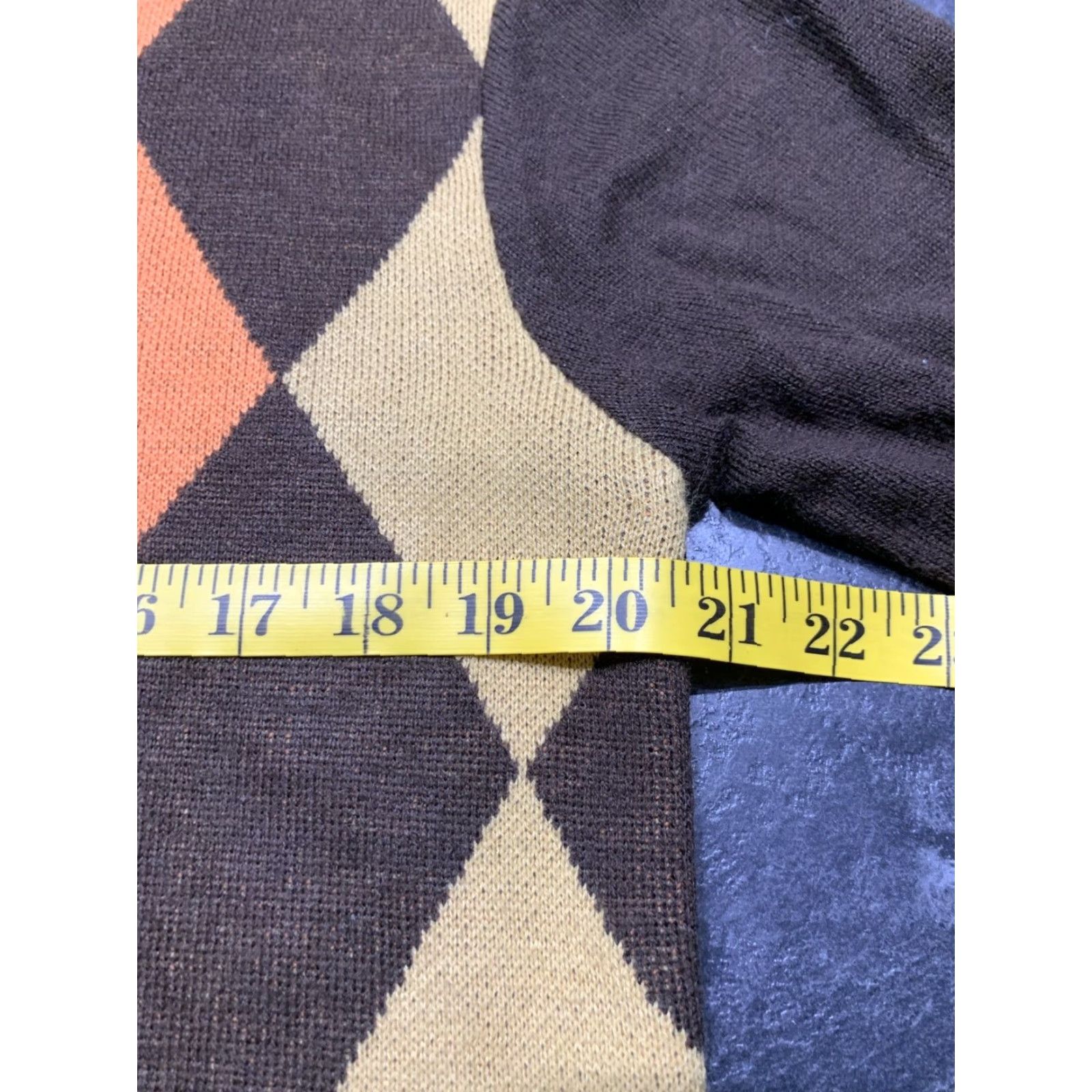 Southpole VINTAGE Southpole Sweater Mens Long Sleeve Argyle Knit Pullover V-Neck Size L Brown Retro Size US L / EU 52-54 / 3 - 5 Thumbnail