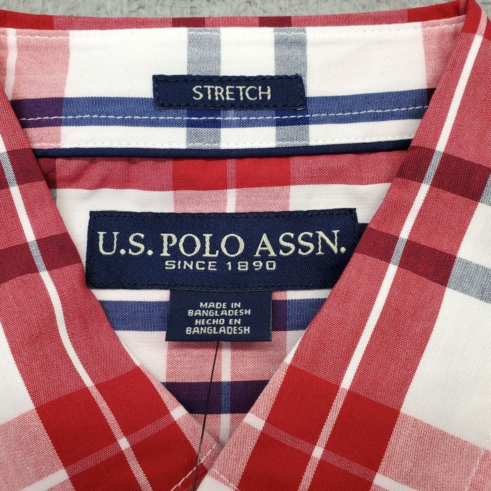 Vintage US Polo Assn. Shirt Mens S Multi Plaid Stretch Classic Short Sleeve Button Down Size US S / EU 44-46 / 1 - 6 Thumbnail