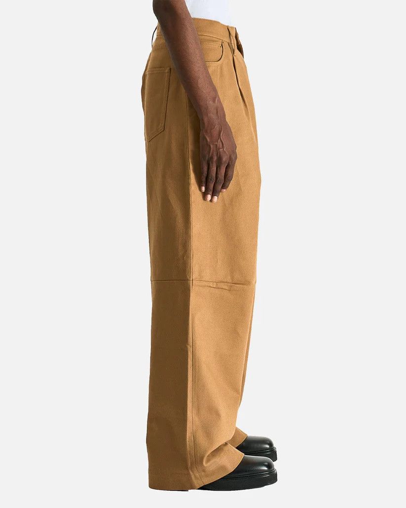 Simone Rocha o1s1v1r1oon0825 Wide Leg Puddle Drill Jeans in Brown/Khaki Size US 32 / EU 48 - 3 Thumbnail