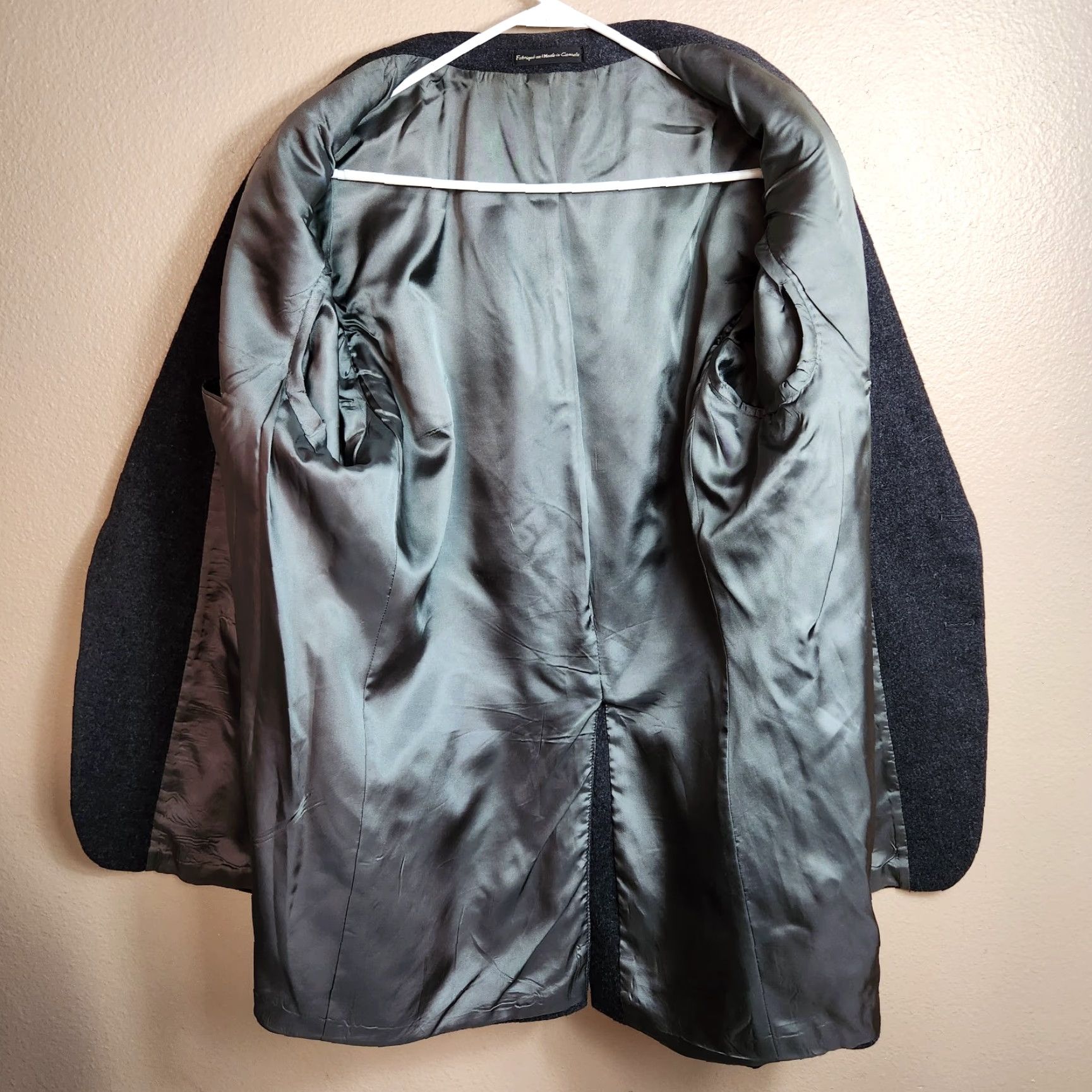 Camel VINTAGE Botany 500 Mens Sport Coat Charcoal Gray 2 Button Camel Hair Sz 44L Blazer Notch 3-Button Single-Breasted Mens Size 44R - 4 Thumbnail