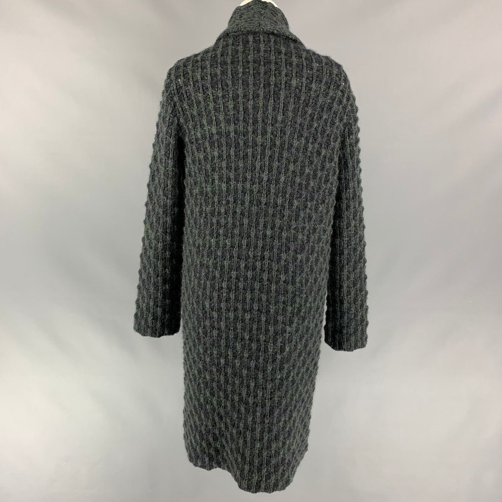 Missoni Charcoal & Green Knitted Wool / Mohair Open Front Coat Size M / US 6-8 / IT 42-44 - 4 Thumbnail