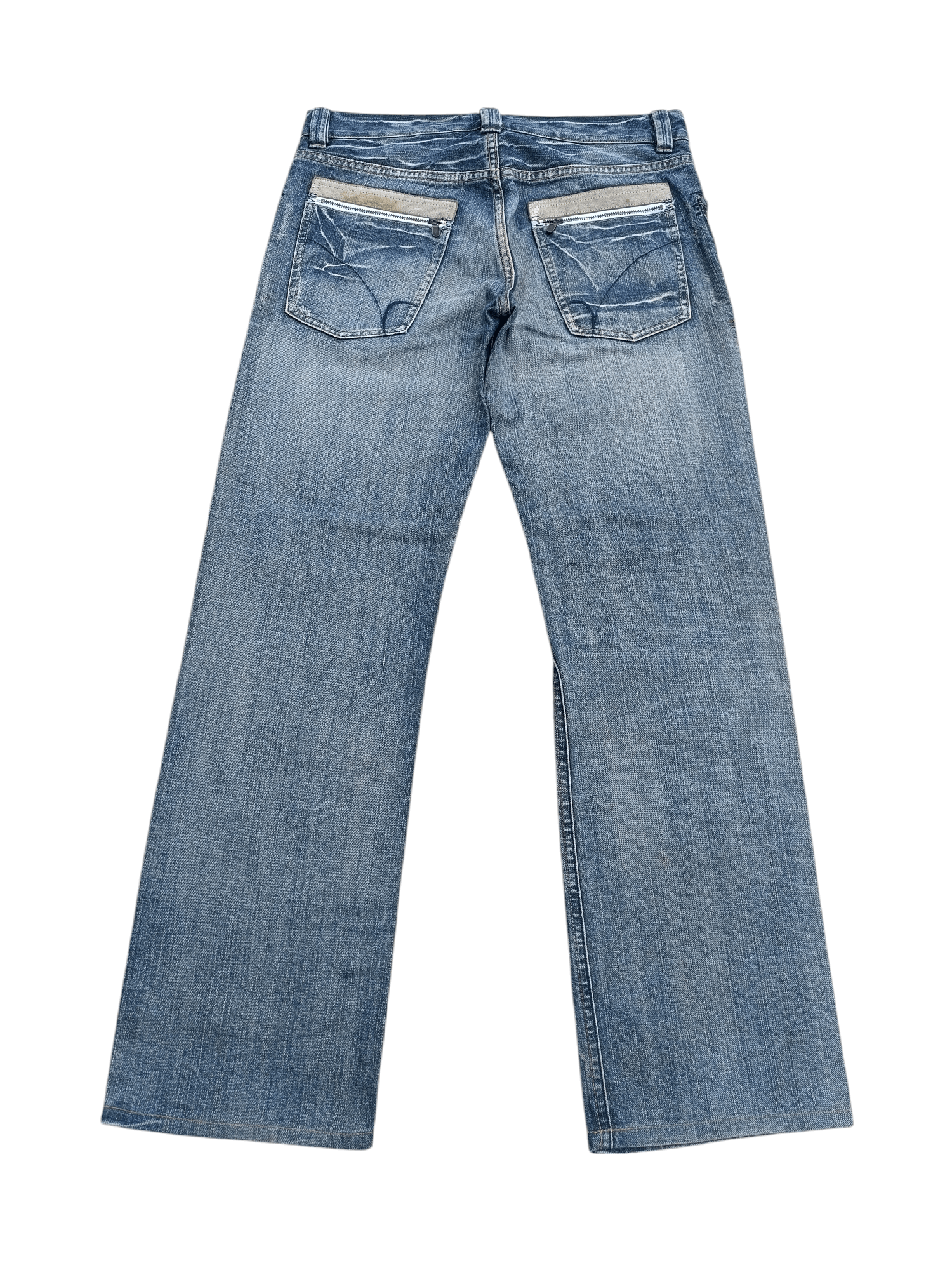 Japanese Brand × Vintage FYEE 💥 Back Number Distressed Whiskers Faded Denim Size US 34 / EU 50 - 15 Thumbnail