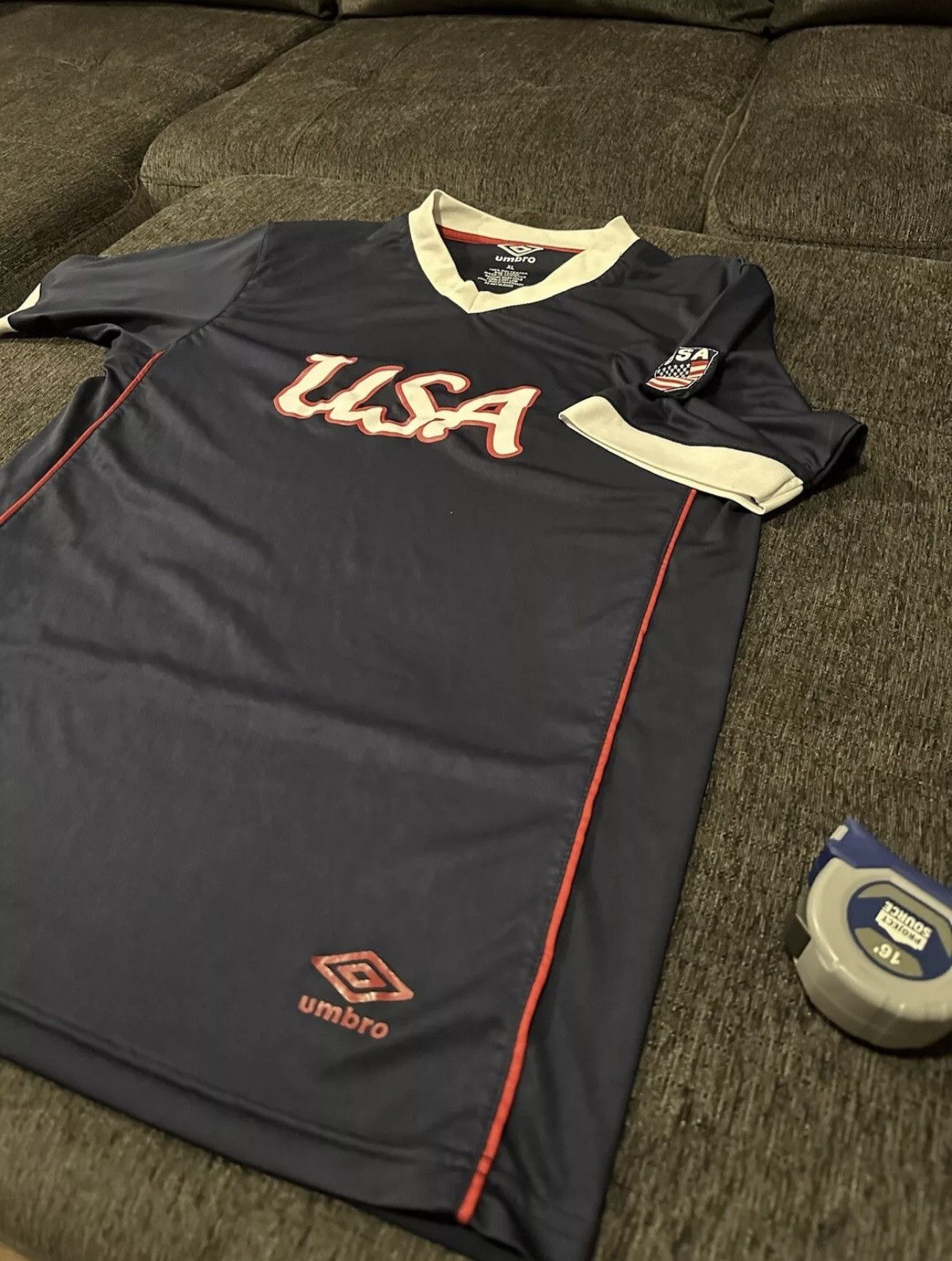Umbro × Vintage Vintage 90s USA Navy Blue Shirt/Jersey Size US XL / EU 56 / 4 - 3 Thumbnail