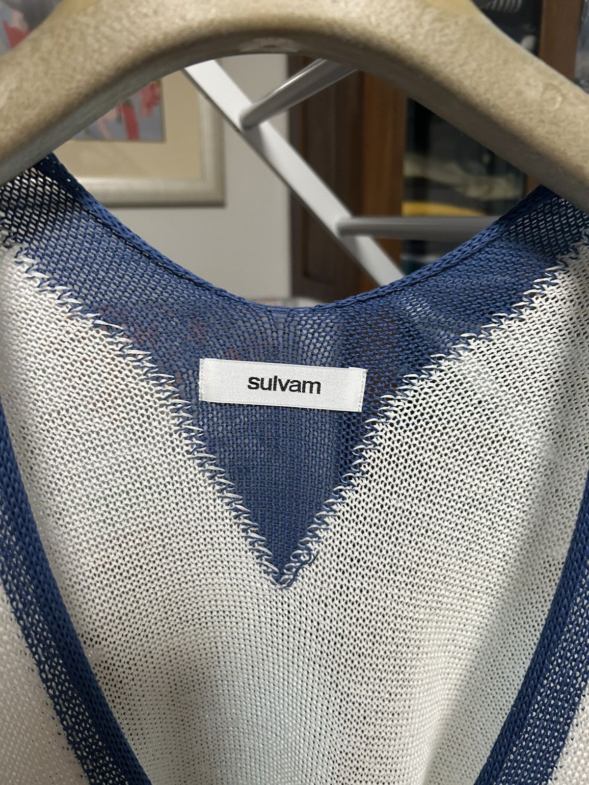 Sulvam Sulvam V-neck mesh knitwear Size US L / EU 52-54 / 3 - 3 Thumbnail