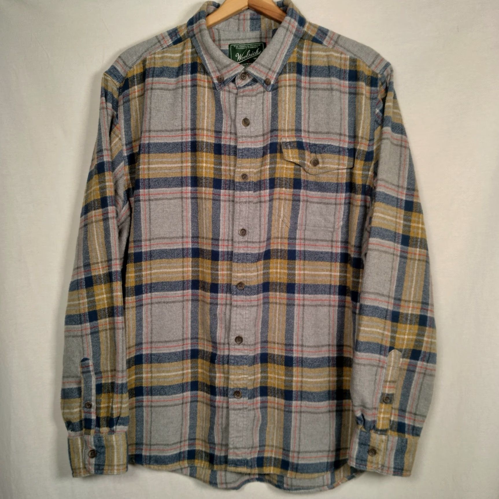 Vintage Woolrich Flannel Shirt XL Gray Blue Plaid Button-Down Work Outdoors Mens Size US XL / EU 56 / 4 - 2 Thumbnail