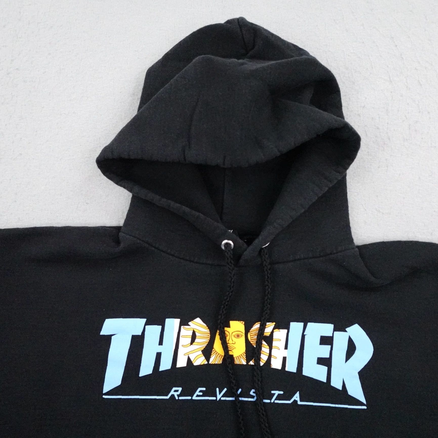 Thrasher VINTAGE Thrasher Hoodie Mens Large Black Revista Pullover Sweatshirt Skateboarding Size US L / EU 52-54 / 3 - 2 Thumbnail