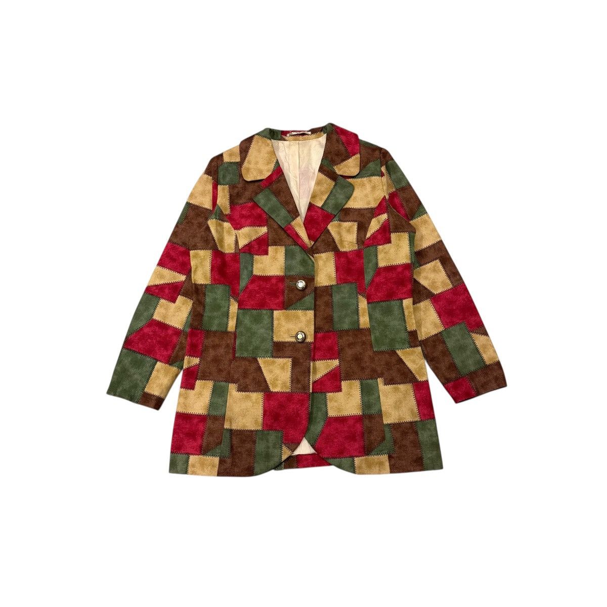 Vintage Vintage 90’s Multicolour Patchwork Style Buttons Jacket Size M / US 6-8 / IT 42-44 - 1 Thumbnail