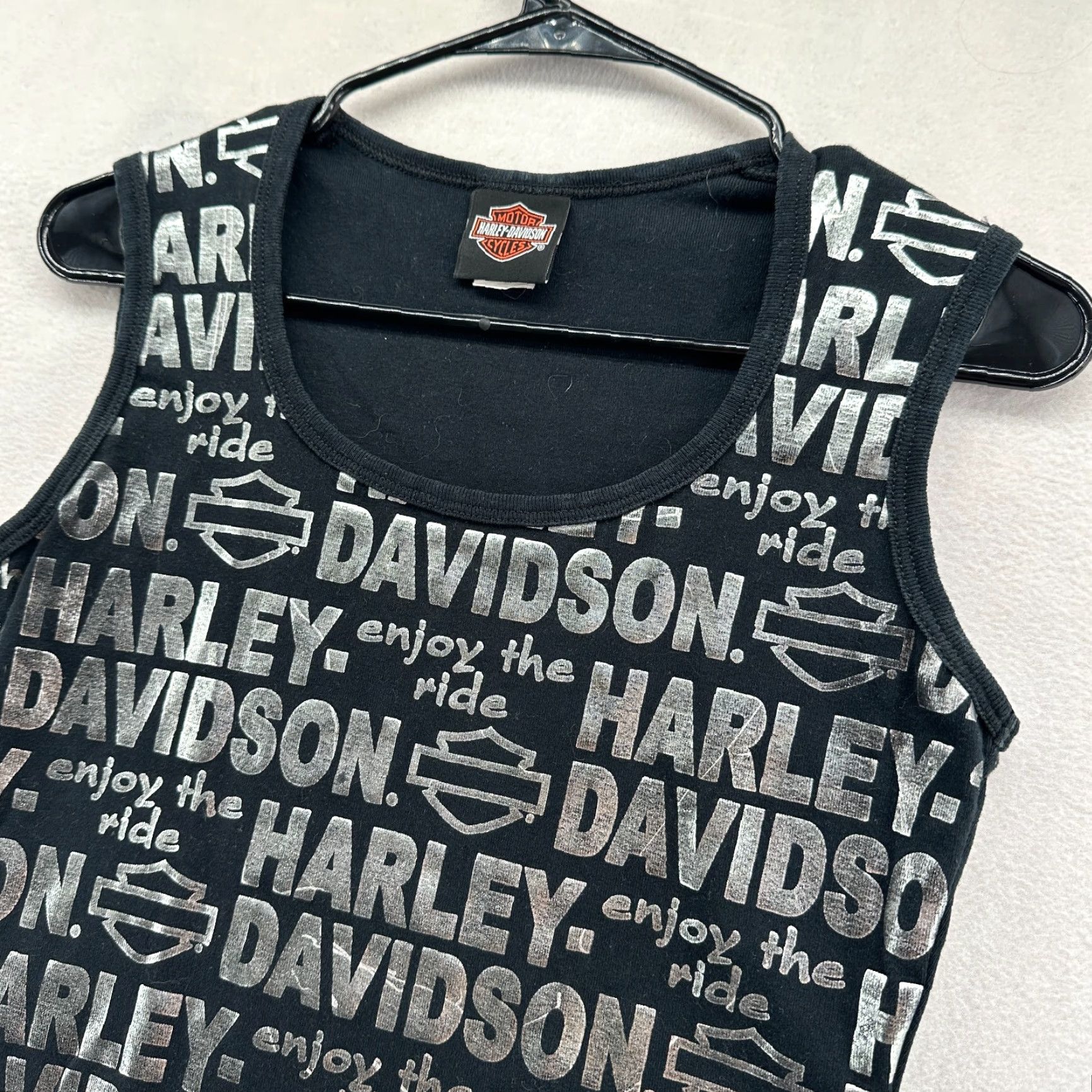 Harley Davidson **Harley-Davidson Women's M Black Tank Top Sleeveless Graphic Print** New title: **Harley-Davidson Women's M Black Tank Top Sleeveless Graphic Print** Size M / US 6-8 / IT 42-44 - 3 Thumbnail