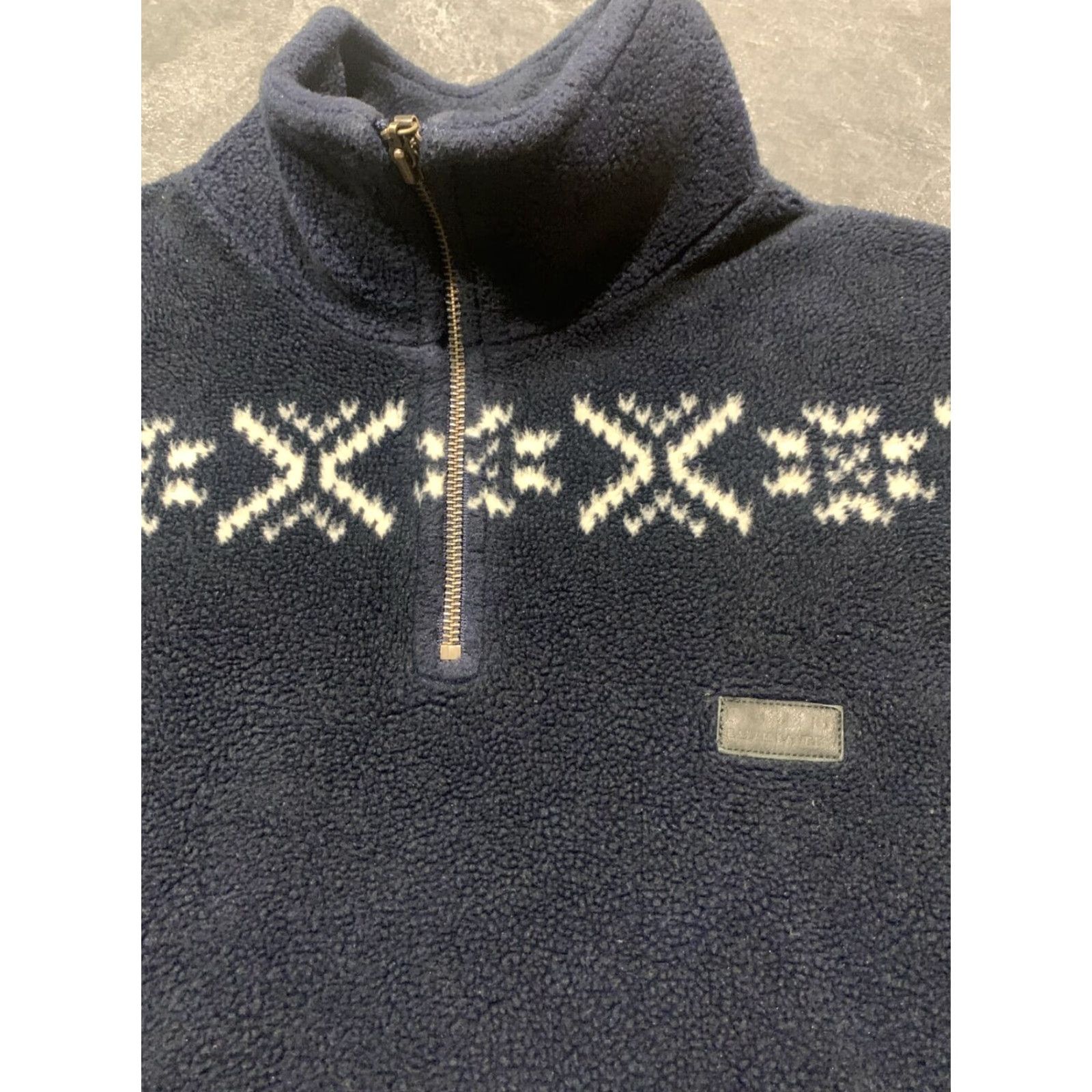 Polo Ralph Lauren VINTAGE Polo Ralph Lauren Men's Fleece Pullover Jacket L Blue Aztec Geometric Quarter Zip Sportswear USA Made Size US L / EU 52-54 / 3 - 3 Thumbnail