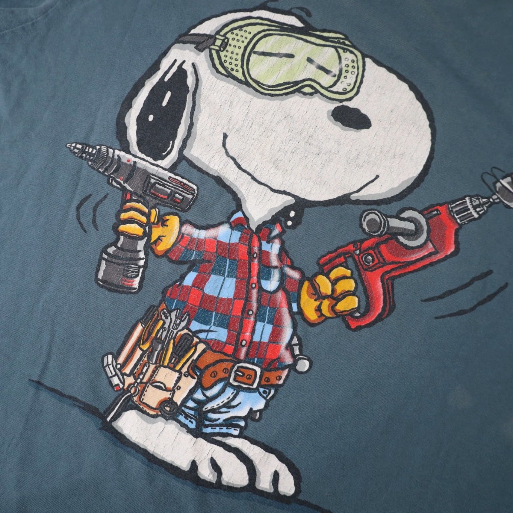 Peanuts VINTAGE Peanuts Snoopy "Real Dogs Don't Need Instructions" Graphic T Shirt Men's XL Blue Shirt Size US XL / EU 56 / 4 - 4 Thumbnail