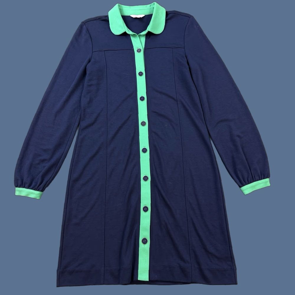 Lilly Pulitzer VINTAGE Lilly Pulitzer Dress Women's Medium Navy Loreen Multi Jade Button Front No Belt Size M / US 6-8 / IT 42-44 - 1 Thumbnail