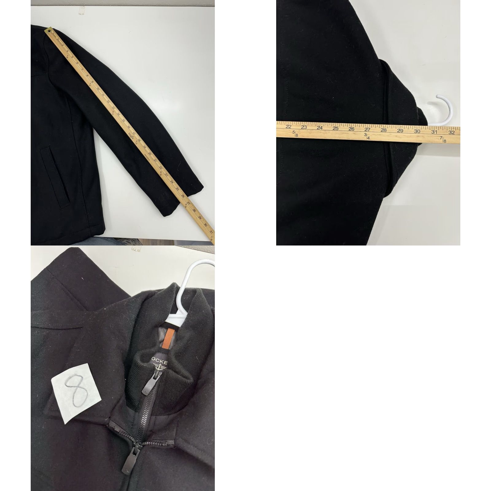 Dockers DOCKERS Peacoat Jacket Black XL Wool Blend Double Zip Up Faux Mock Neck Mens Regular Stand-Up Collar 90s City Classic Outdoor BLAK Size US XL / EU 56 / 4 - 9 Thumbnail