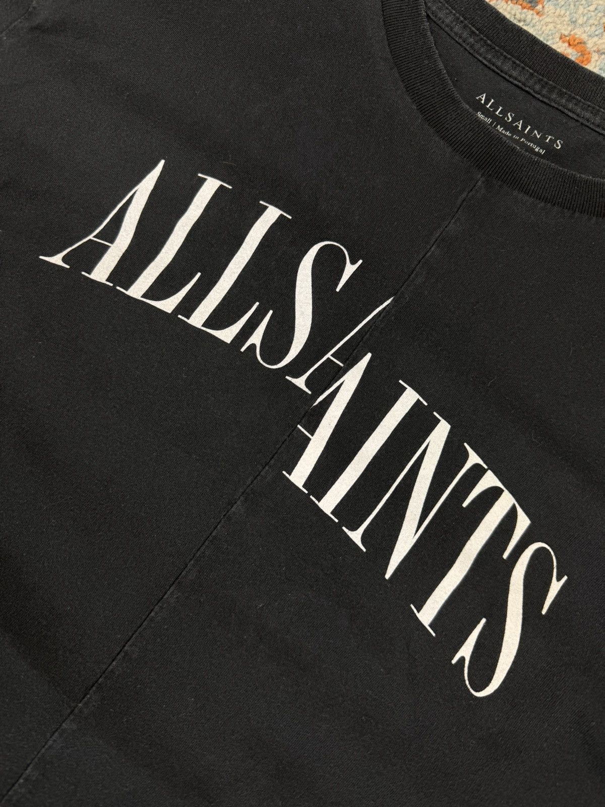 Allsaints × Designer Allsaints split big logo spellout washed tee Size US M / EU 48-50 / 2 - 5 Thumbnail