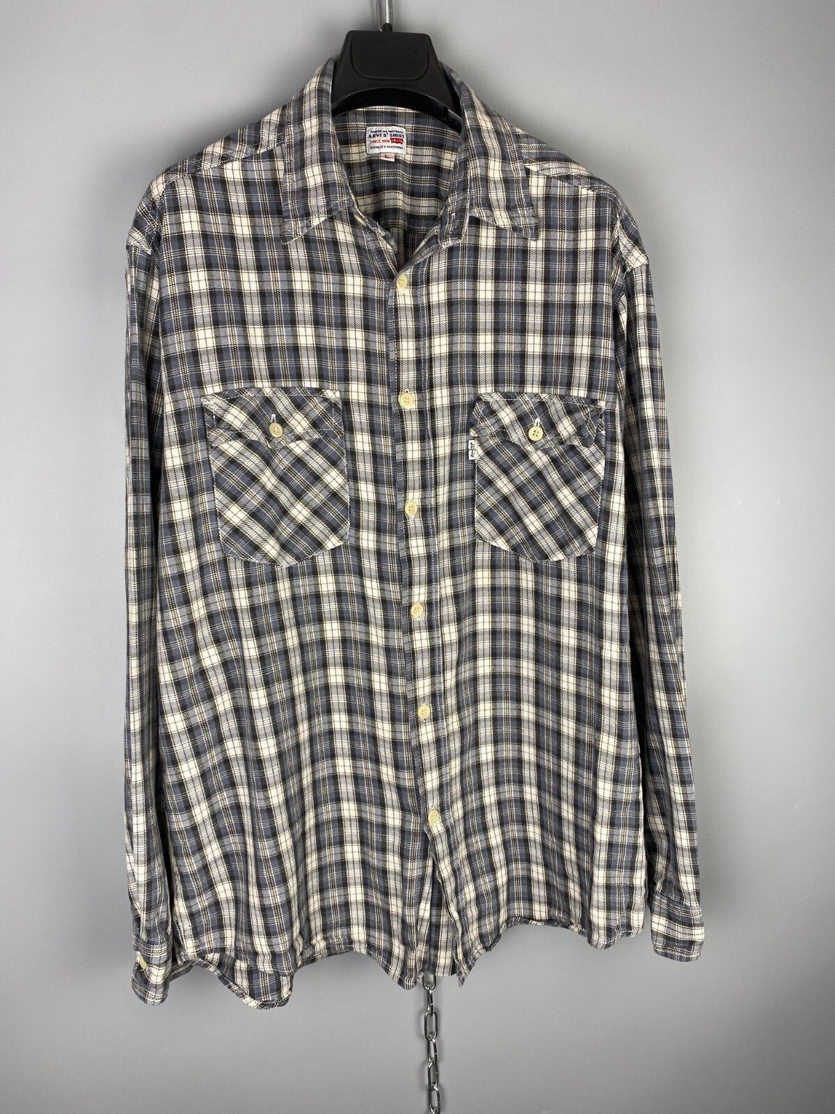 Levi's Vintage 80s Levis Check Button Long Sleeve Shirt Size US L / EU 52-54 / 3 - 2 Thumbnail