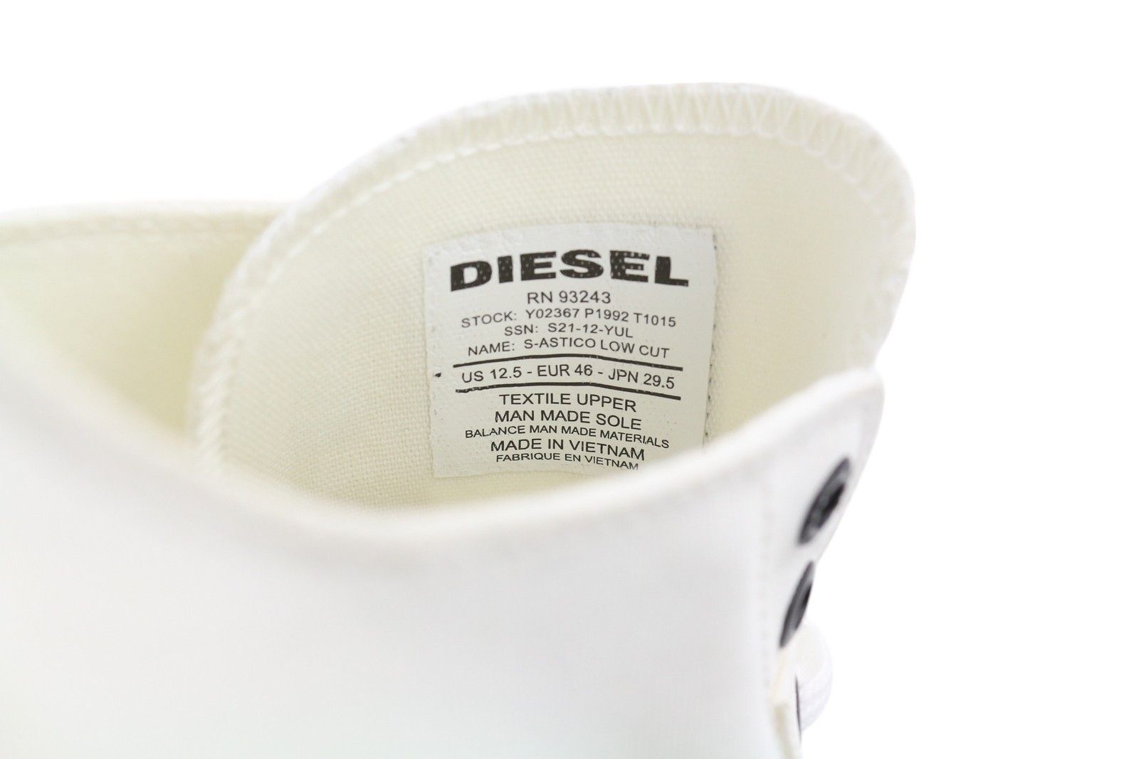 Diesel S-ASTICO LOW CUT EU46 White Lace Almond Toe Sneakers 40829 Size US 13 / EU 46 - 11 Thumbnail