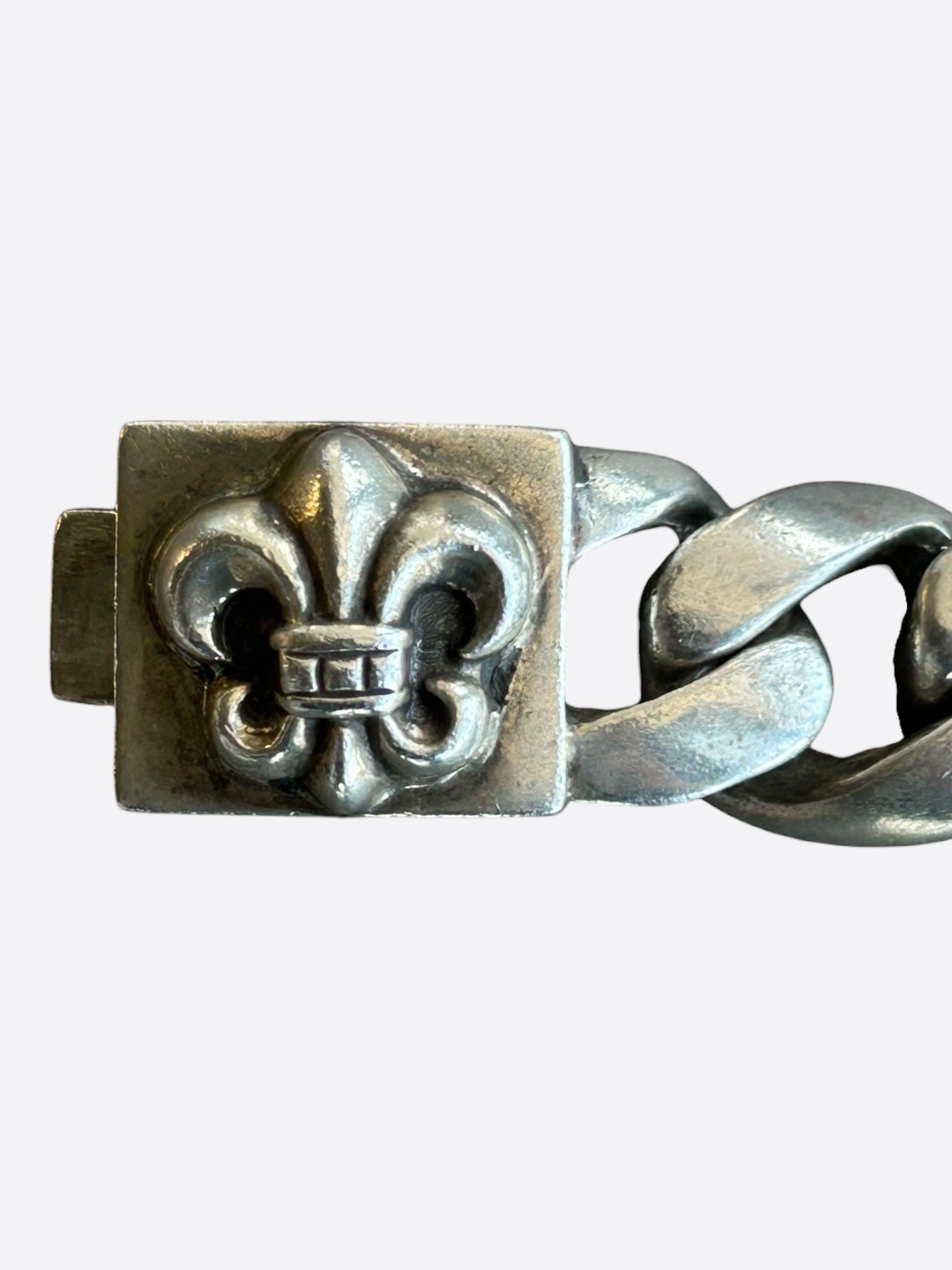 Chrome Hearts Chrome Hearts Silver Fleur Cuban Bracelet Size ONE SIZE - 4 Thumbnail