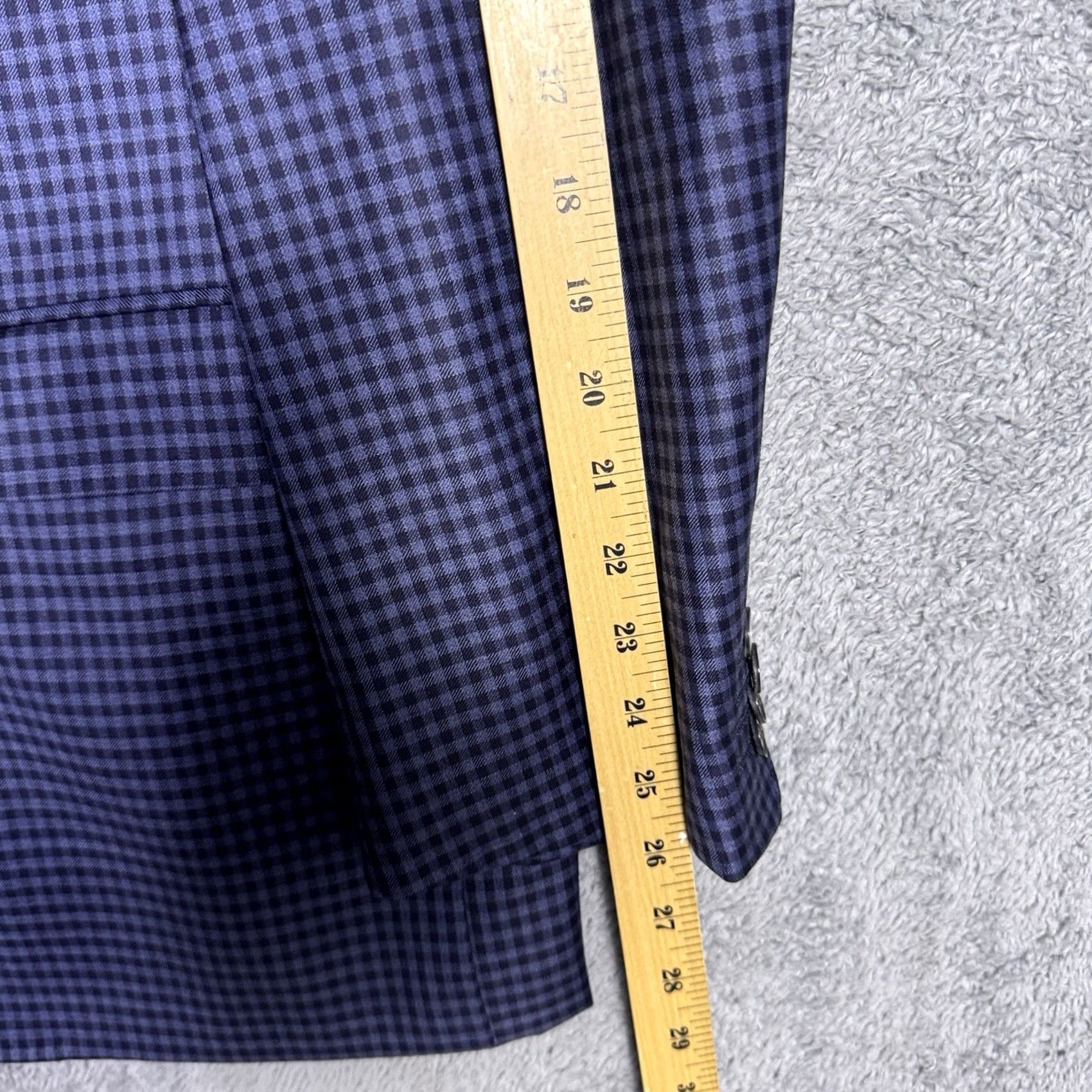 Vintage Byron Sport Coat Mens 46R Blazer Wool Plaid Check Dover Italy Blazer Jacket Dus Size 46R - 4 Thumbnail