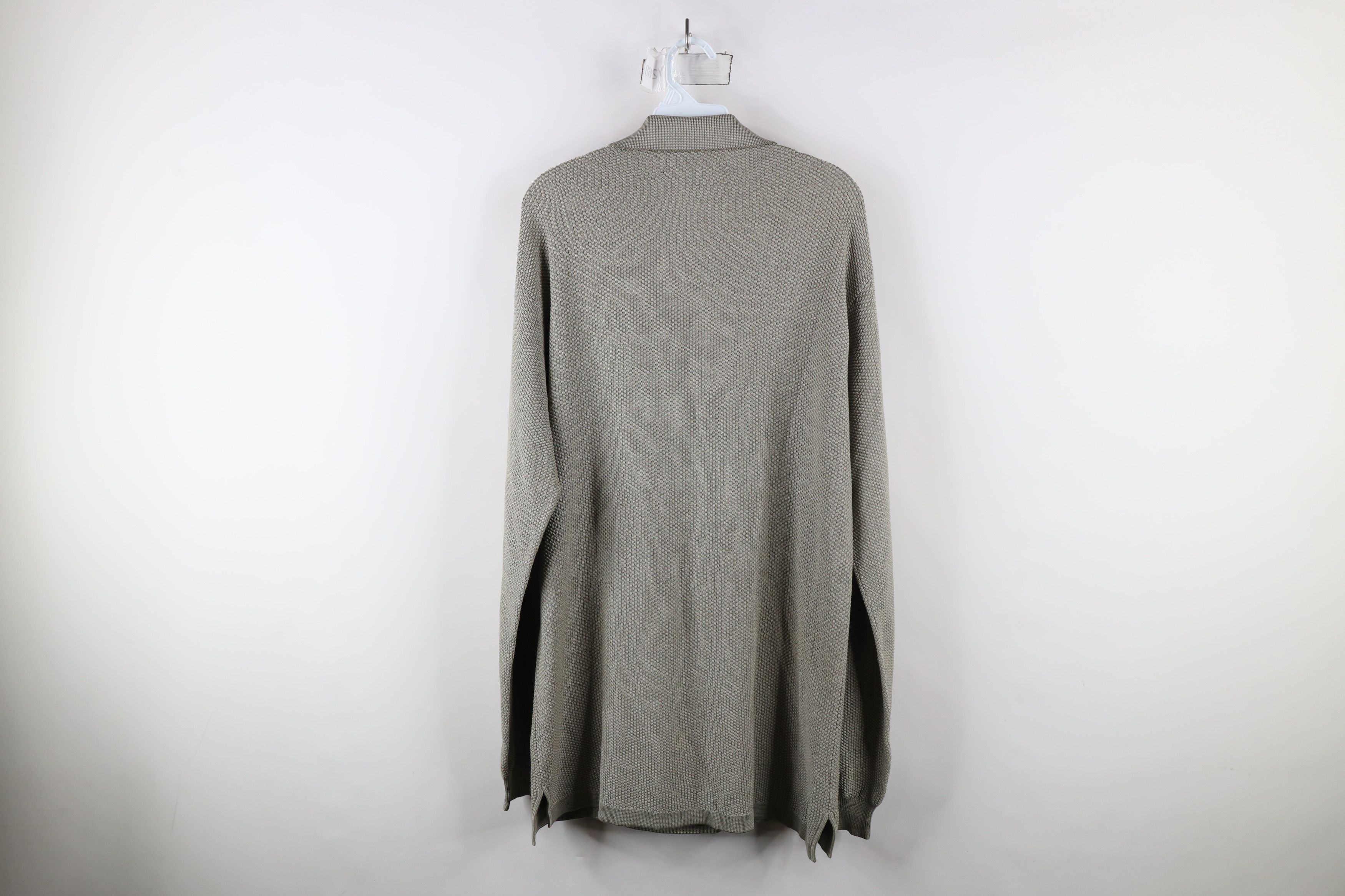 Tommy Bahama × Vintage Vintage 90s Tommy Bahama Waffle Knit Long Sleeve Polo Size US L / EU 52-54 / 3 - 8 Thumbnail