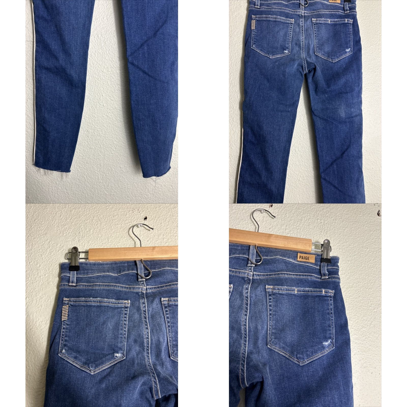 Paige Paige Verdugo Ankle Jeans Womens Blue 26x27 Denim Mid Rise Regular Fit Frayed Hems Piping Navy Blue Pant Size 26" / US 2 / IT 38 - 8 Thumbnail