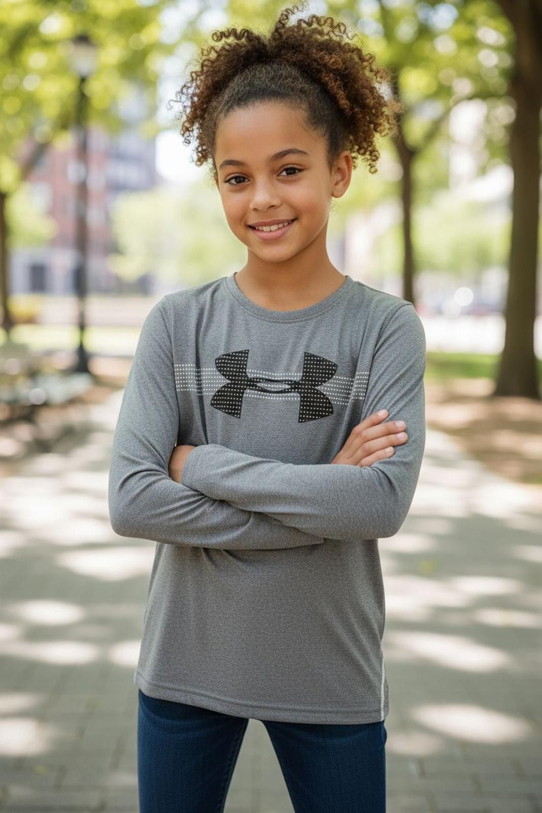 Under Armour Under Armour Kids Long Sleeve Activewear Shirt, Gray Size US L / EU 52-54 / 3 - 2 Thumbnail