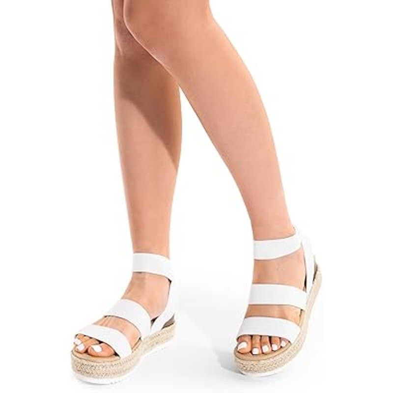 Other Dream Pairs Women's Size 9 White Open Toe Platform Sandals Size US 9 / IT 39 - 6 Thumbnail