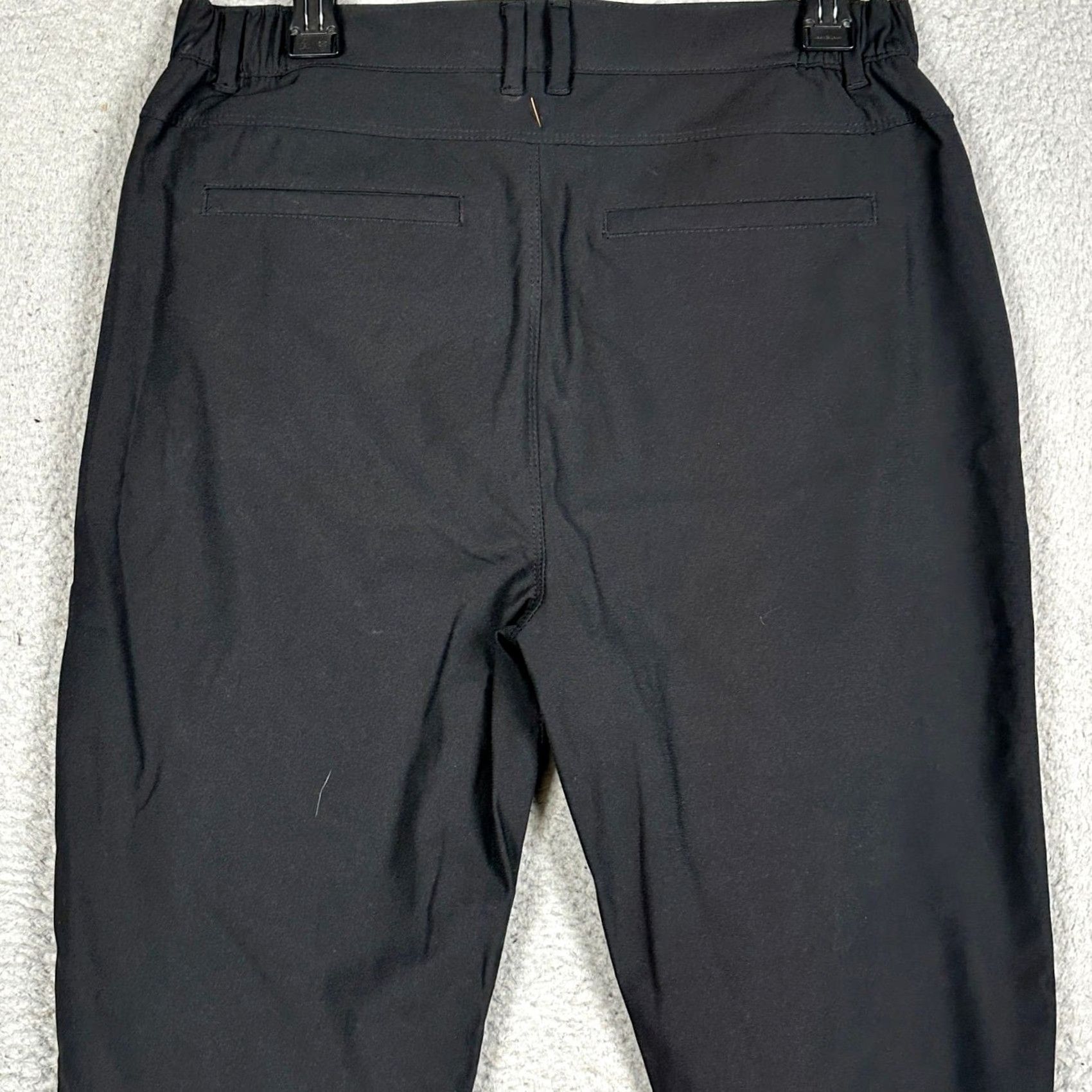 UES Clothing Cuts AO Jogger Pants Mens Large Black Chino Slim Tapered Flat Front Button Zip Pocket Modern Office Travel Mens Size US 33 - 3 Thumbnail