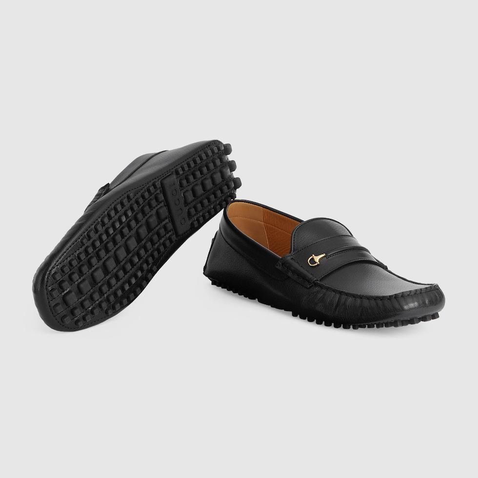 image of Gucci G Horsebit Drivers Loafer Shoes in Black, Men's (Size 10)