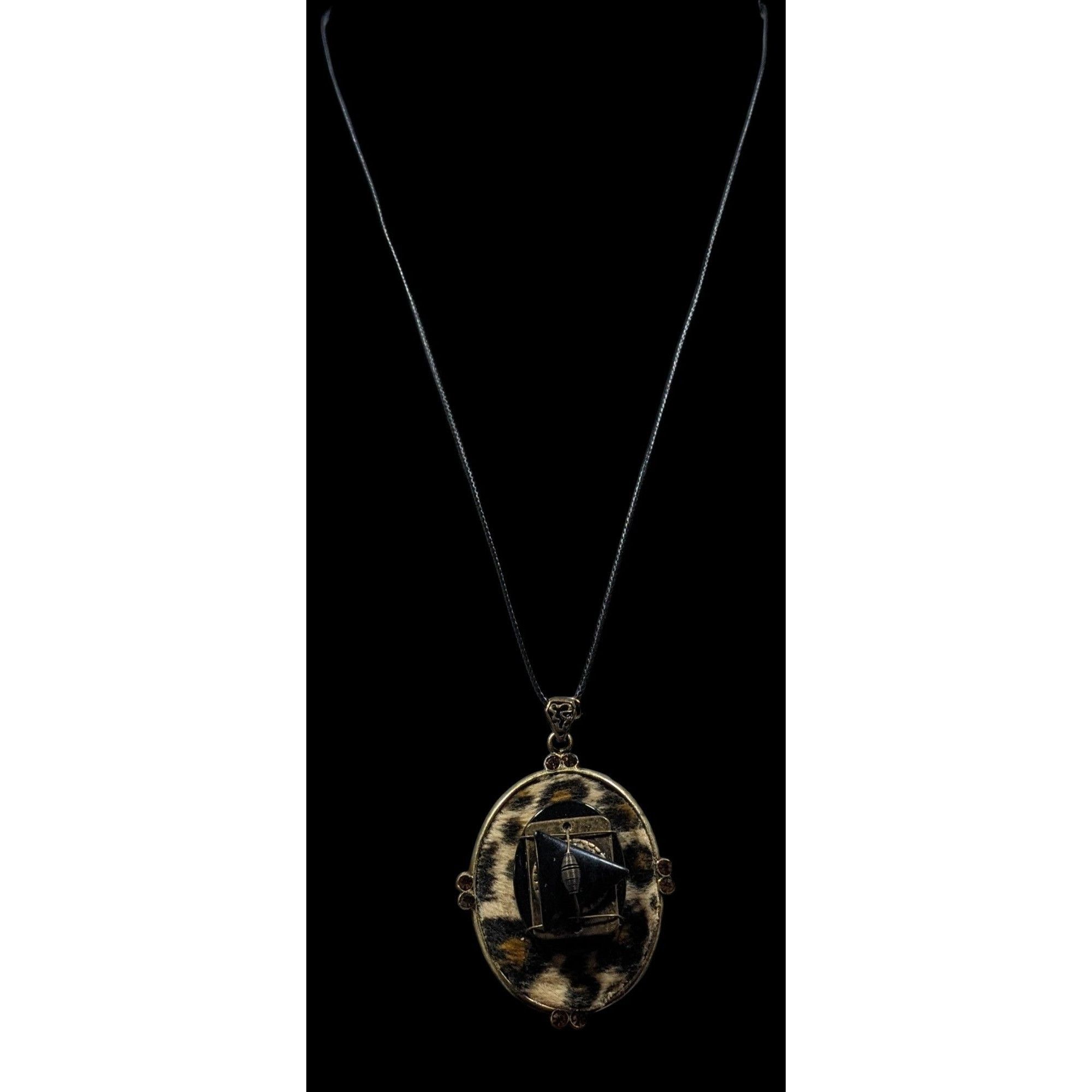 Other Handmade 80s Animal Print Abstract Pendant Necklace Size ONE SIZE - 4 Thumbnail