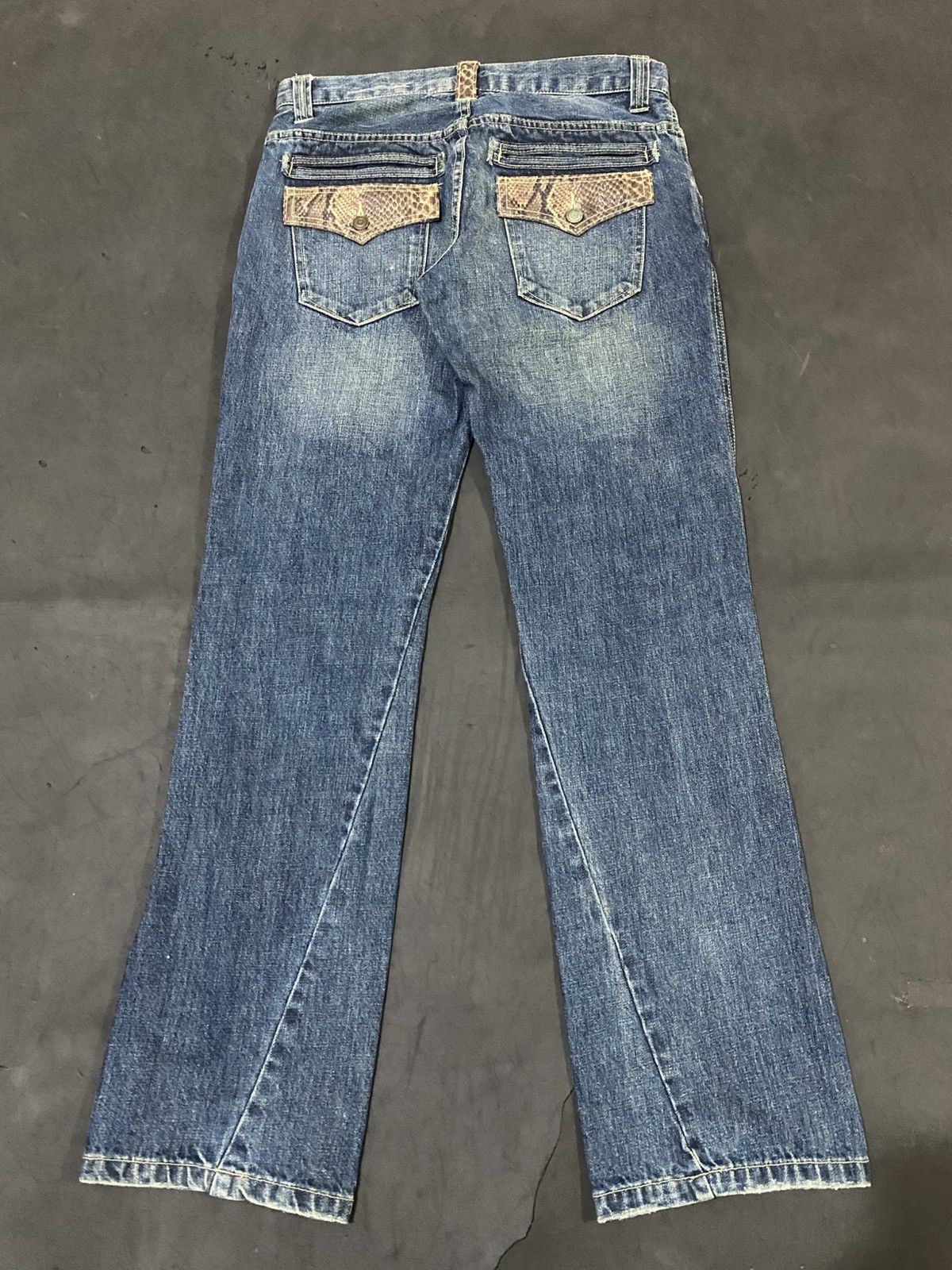 14th Addiction × KMRii × Yasuyuki Ishii 💸BINDINGOFFER💸Takaiq Denim Flared Pyhton Skin Size US 33 - 5 Thumbnail